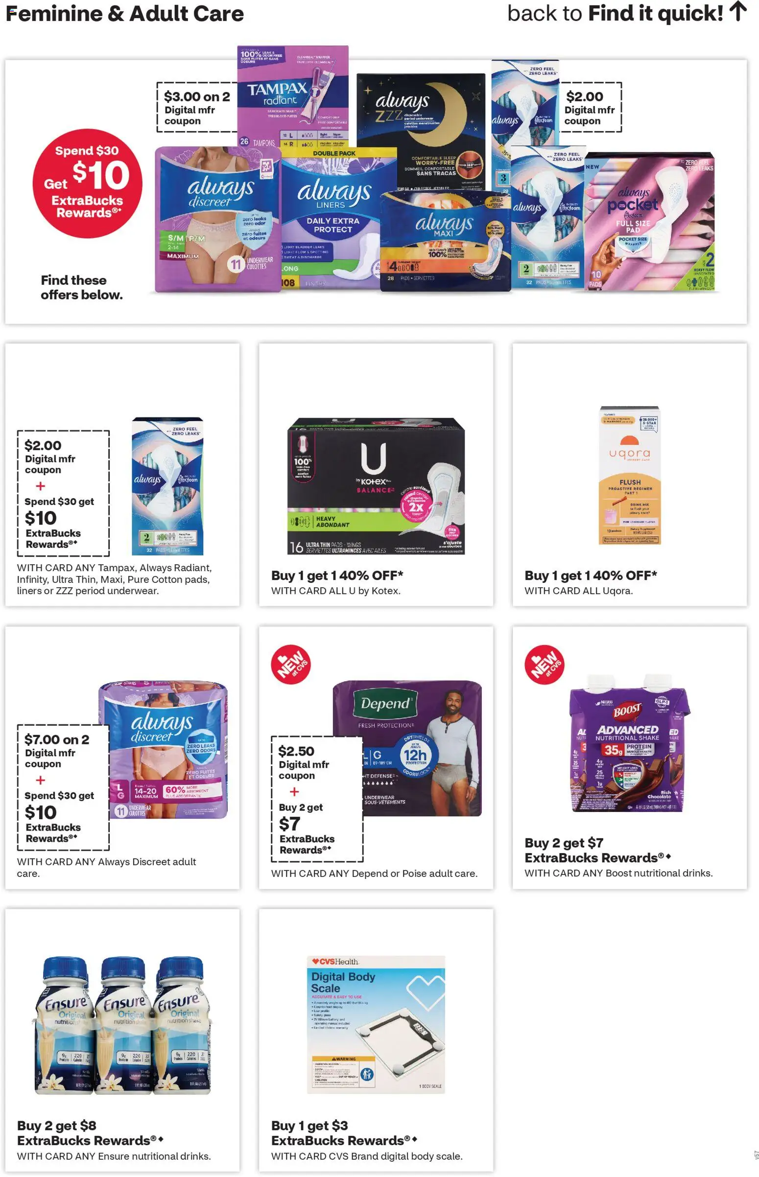CVS Pharmacy Weekly Ad - WA - valid from 28.12.2025 | Page: 7 | Products: Chocolate, Pads, Tampons, Weight