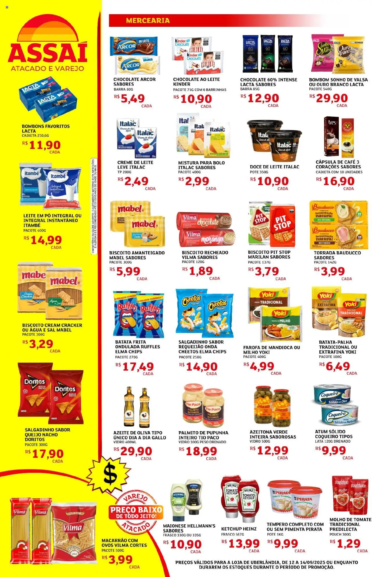 Assaí Atacadista Folheto - válido de 12.09.2025 | Página: 2 | Produtos: Pupunha, Baixo, Atum, Requeijão