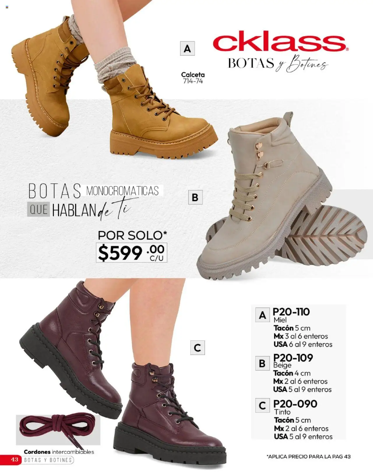 Nuevas ofertas de Cklass válidas en toda la República Mexicana desde el 16.09.2025. ¡Encuentra las mejores ofertas en Cklass - Catálogo Invierno Calzado! | Página: 44 | Productos: Botas, Botines, Cordones
