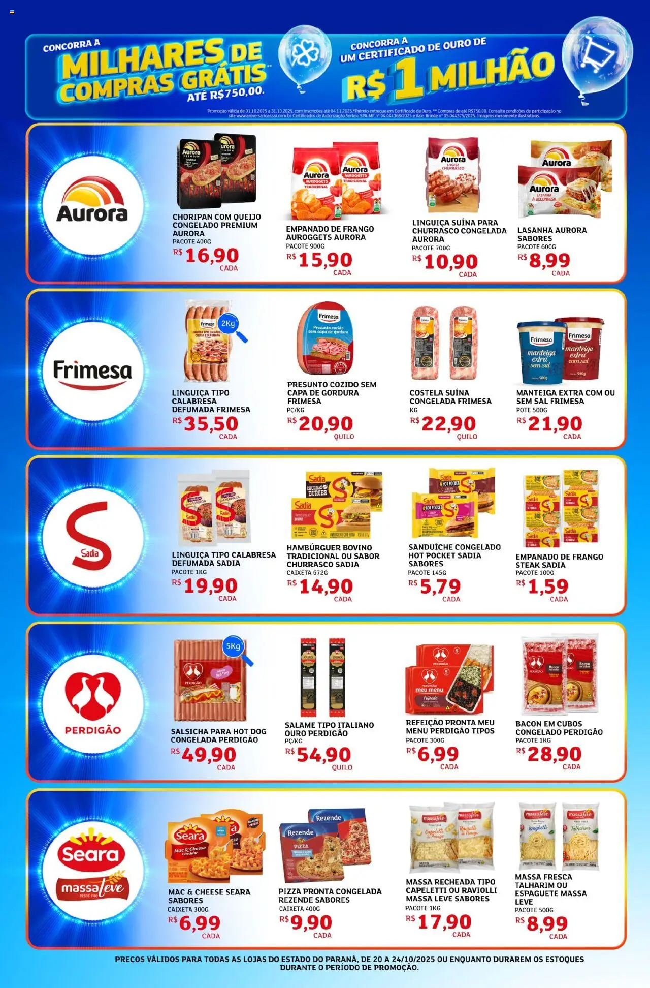 Assaí Atacadista Folheto - válido de 20.10.2025 | Página: 2 | Produtos: Espaguete, Linguiça, Queijo, Salame