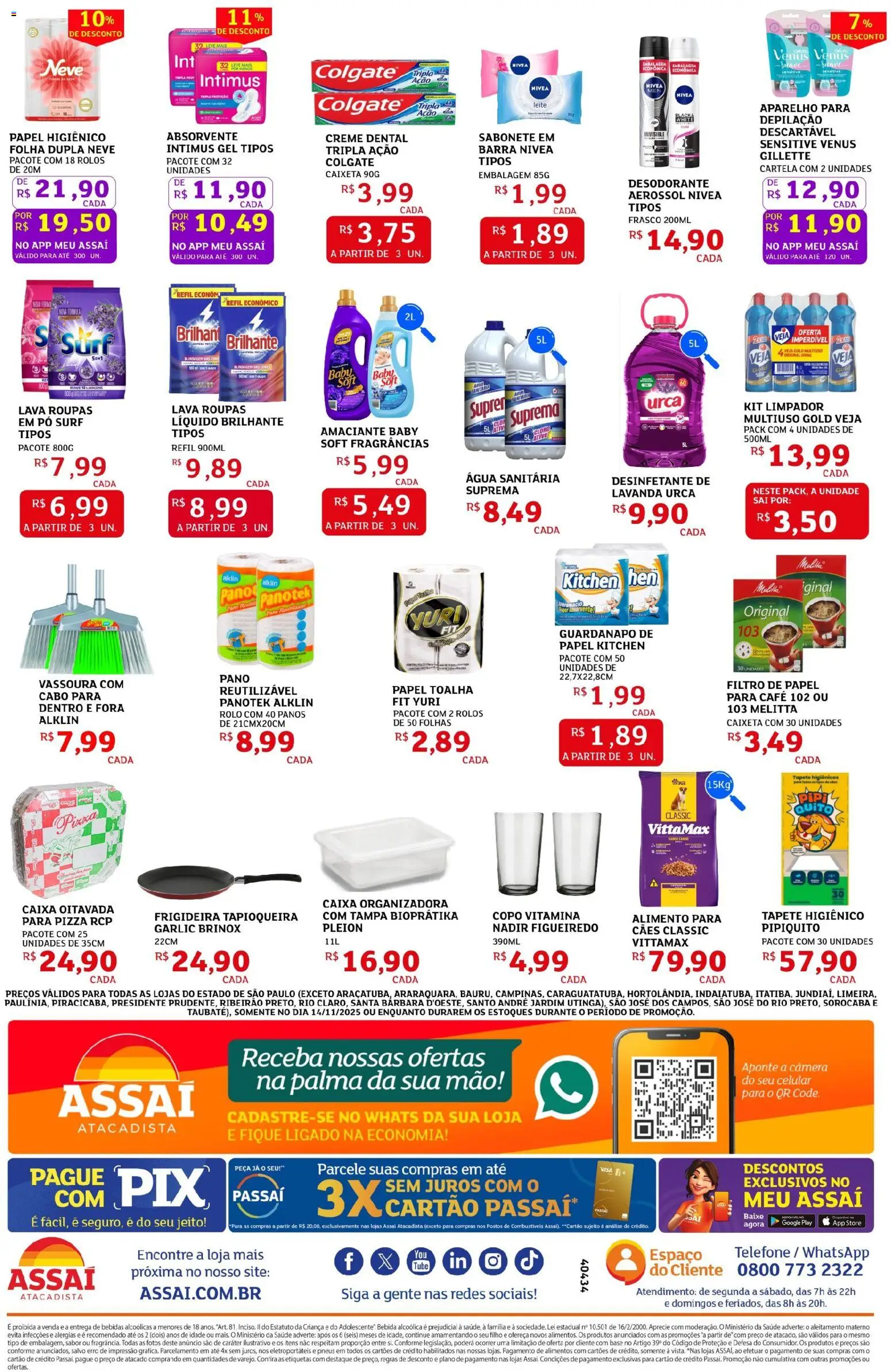 Assaí Atacadista Folheto - válido de 20.12.2025 | Página: 4 | Produtos: Pizza, Absorvente, Papel higiênico, Guardanapo