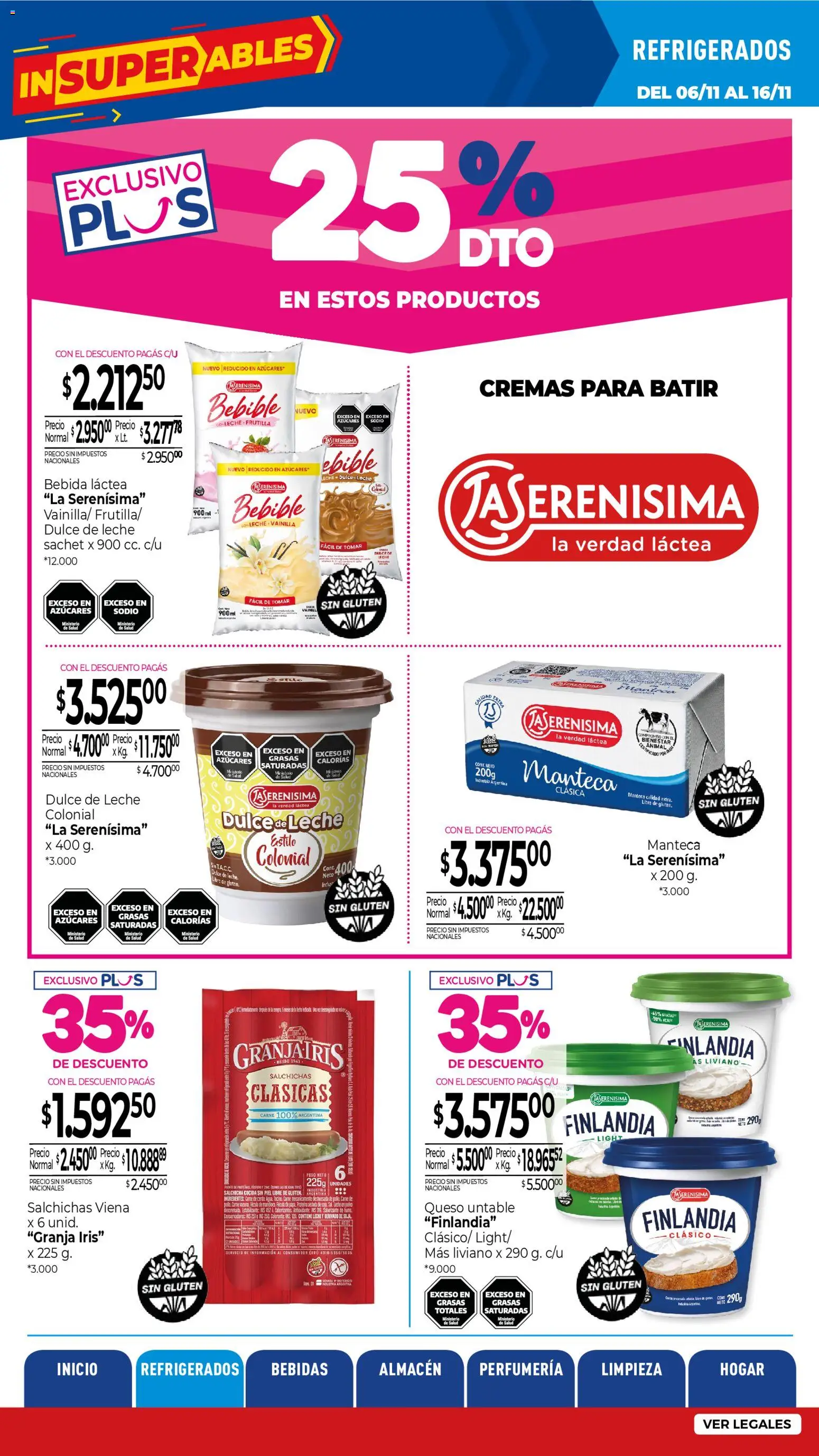 La Anonima catálogo │ válido desde el 06.11.2025 | Página: 7 | Productos: Leche en polvo, Polvo, Manteca, Cerdo