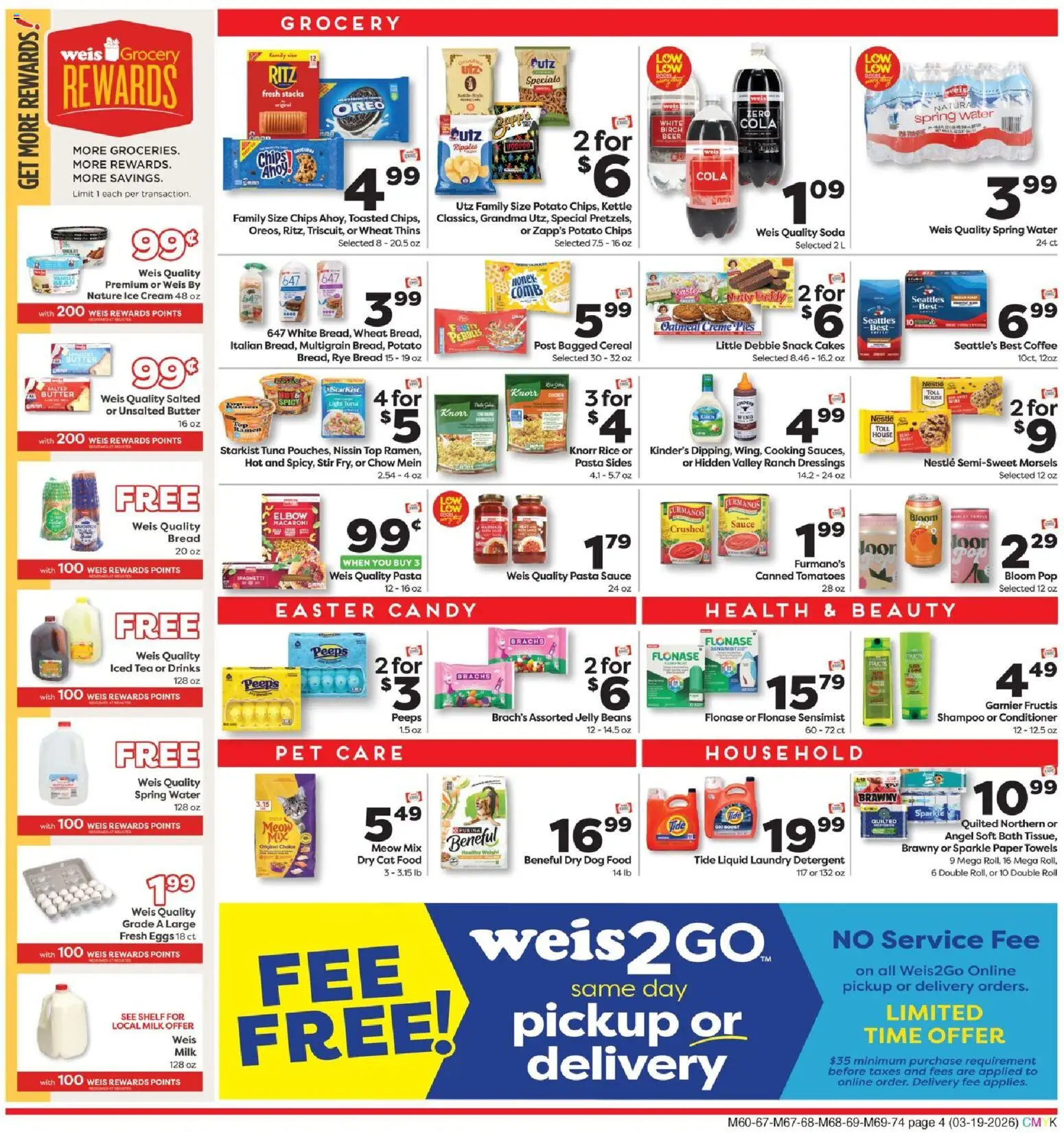 Weis Weekly Circular - MD - valid from 19.03.2026 | Page: 4 | Products: Shelf, Bath, Dog Food, Rice