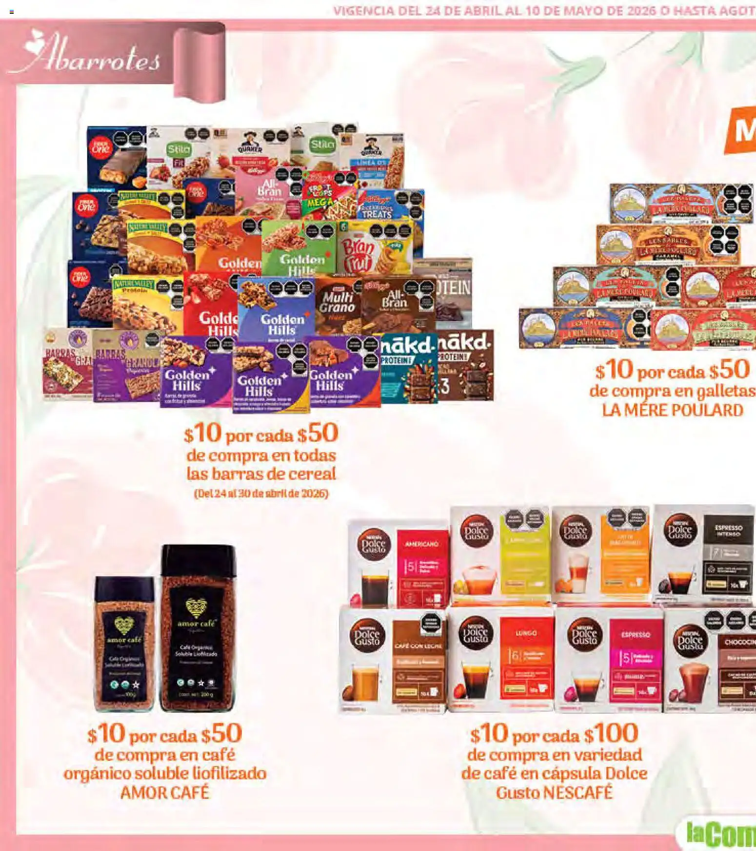 Nuevas ofertas de La Comer válidas en toda la República Mexicana desde el 24.04.2026. ¡Encuentra las mejores ofertas en La Comer folleto Mamá es lo más importante! | Página: 20 | Productos: Leche, Café, Galletas