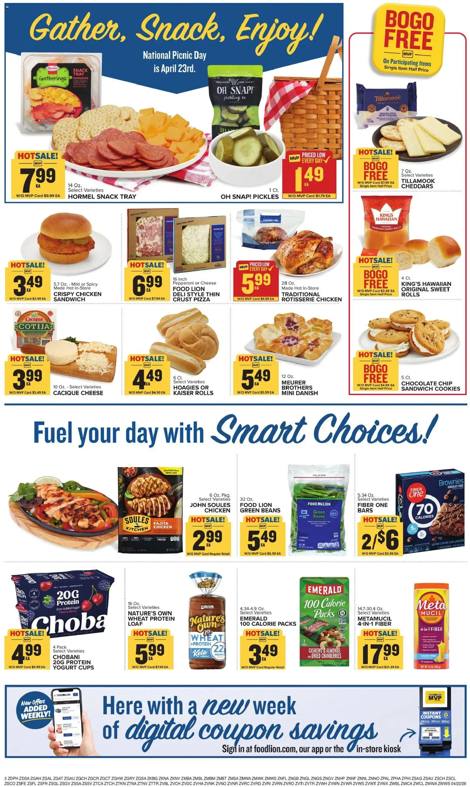 Food Lion Weekly Ad - valid from 22.04.2026 | Page: 6 | Products: Cheese, Pizza, Cookies, Chocolate Chip