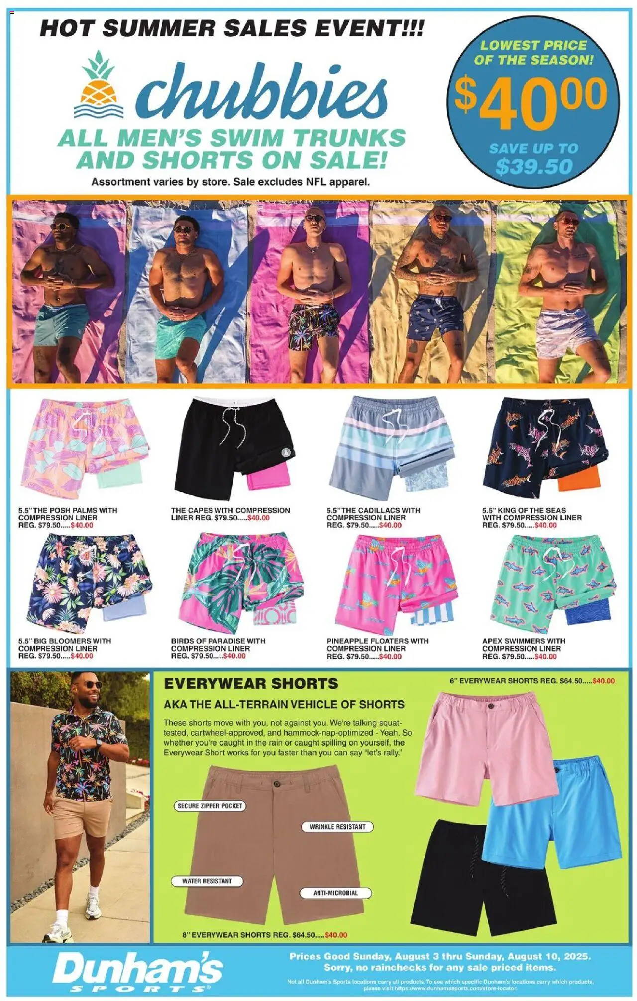 Dunham's Sports Weekly Ad - valid from 02.08.2025 | Page: 12 | Products: Pineapple, Shorts, Water