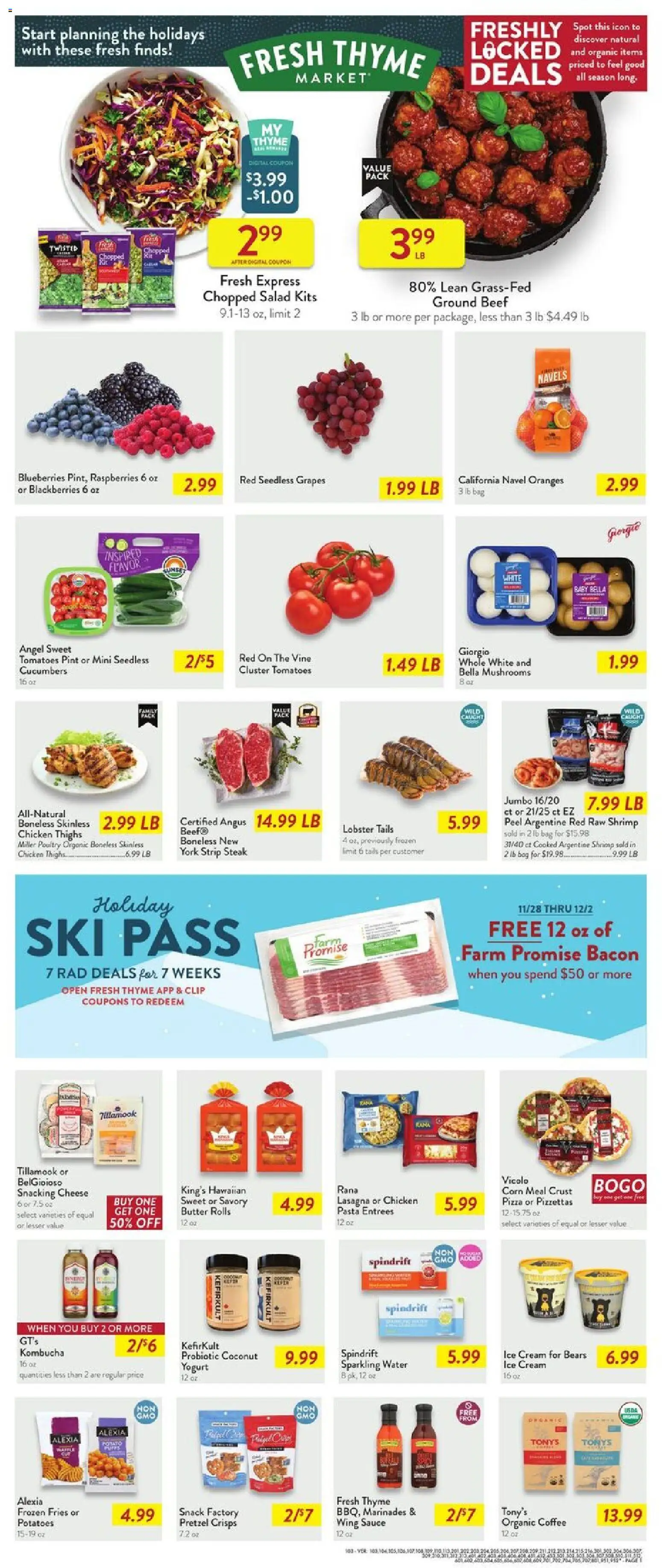 Fresh Thyme Weekly Ad - WI - valid from 26.11.2025 | Page: 2 | Products: Cheese, Yogurt, Tomatoes, Water
