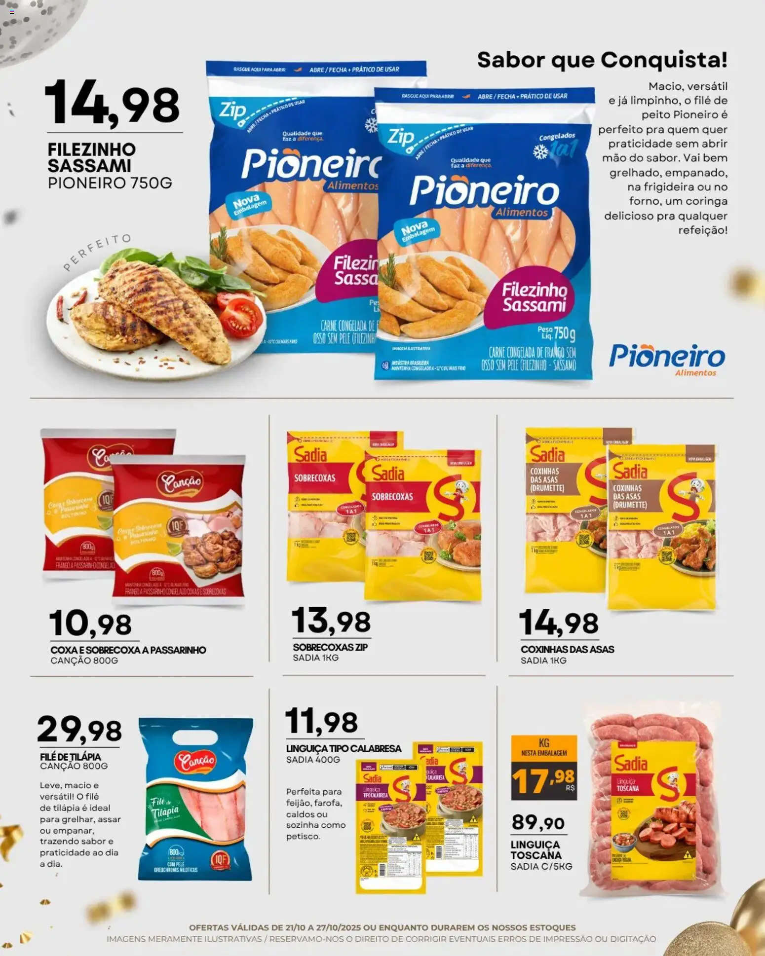 Mercadão Atacadista Folheto - válido de 21.10.2025 | Página: 2 | Produtos: Tilápia, Carne, Frango, Filé de tilápia