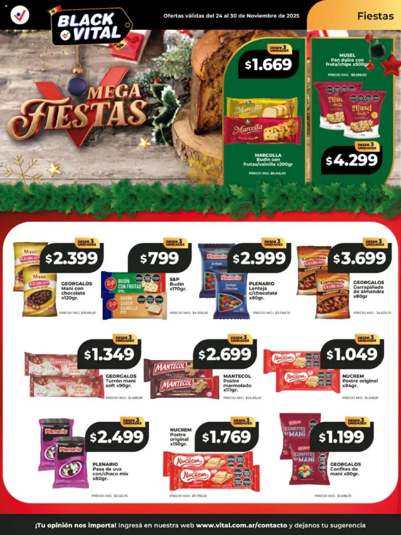 Vital - Ofertas - Santa Fe │ válido desde el 24.11.2025 | Página: 14 | Productos: Mani, Uva, Pan, Chocolate