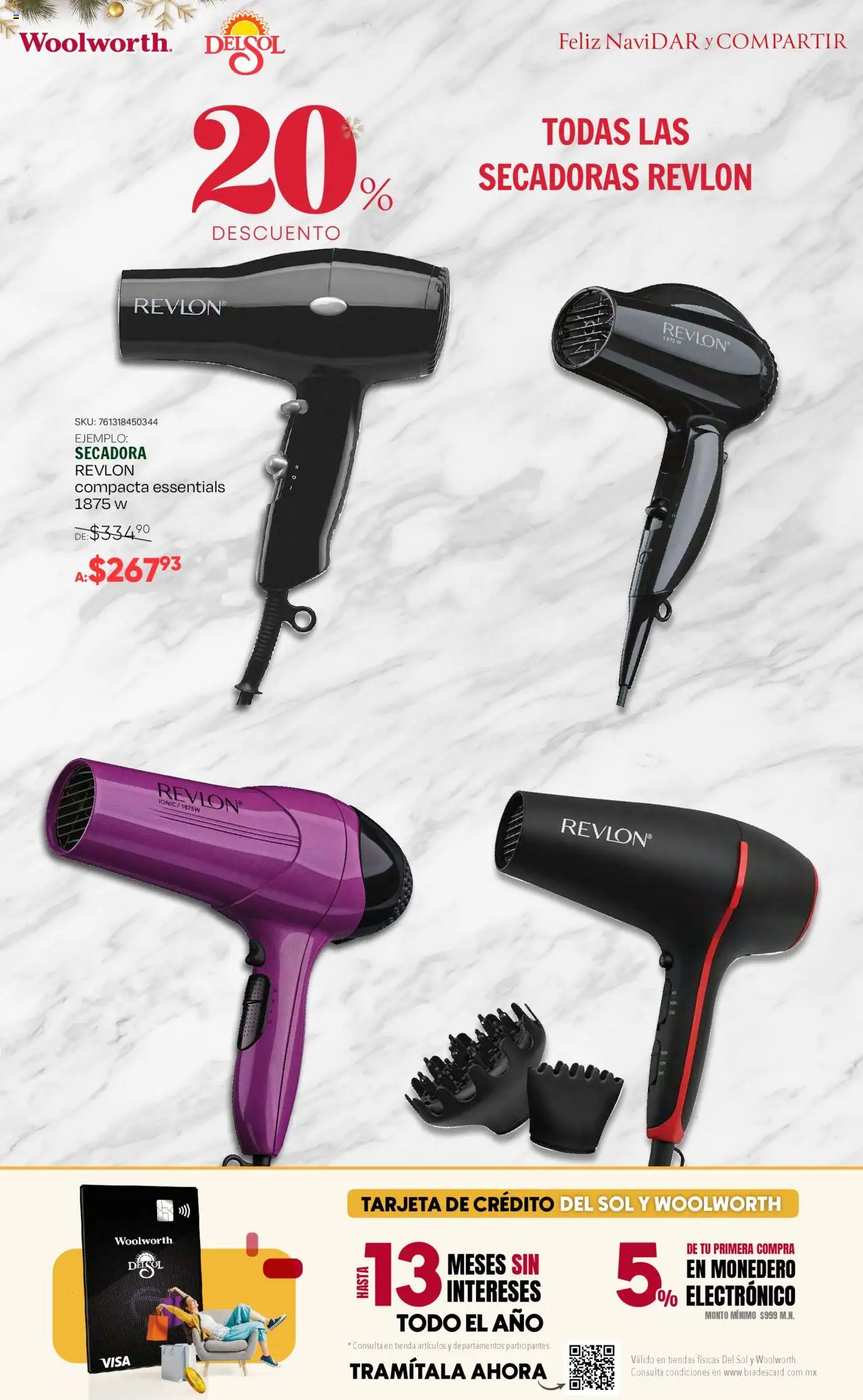 Nuevas ofertas de Del Sol y Woolworth válidas en toda la República Mexicana desde el 09.10.2025. ¡Encuentra las mejores ofertas en Del Sol y Woolworth - Catálogo Feliz NaviDar y Compartir ! | Página: 48 | Productos: Secadora, Monedero