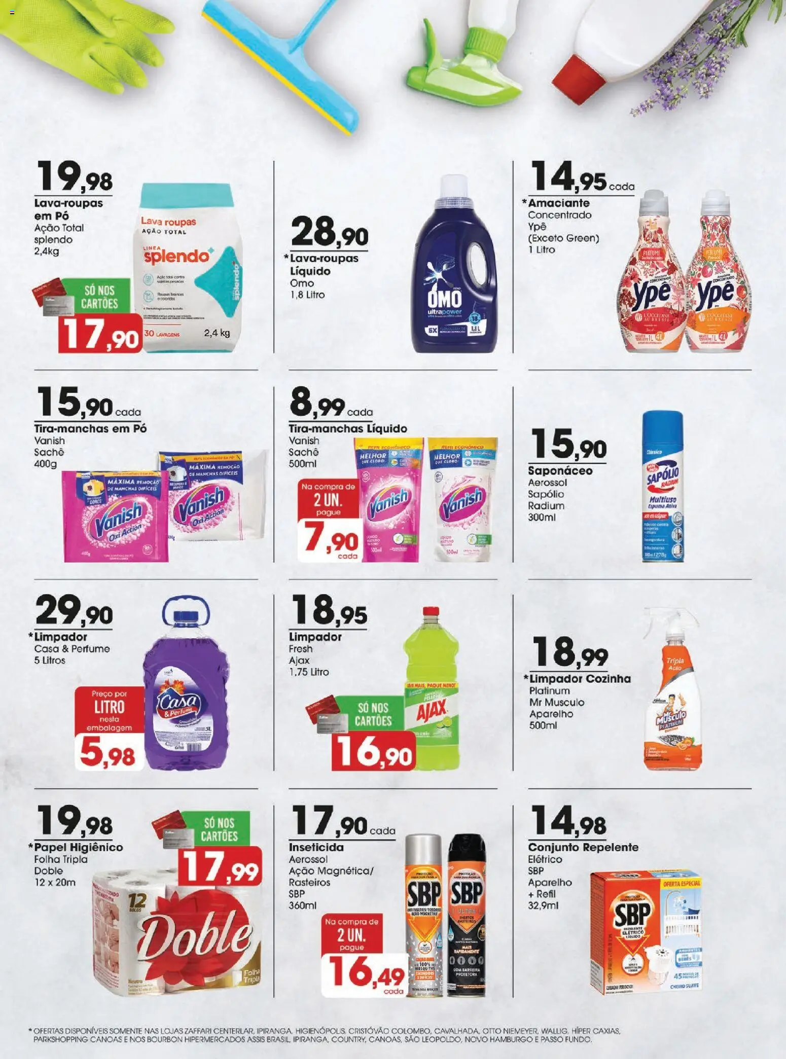 Zaffari Folheto - válido de 18.11.2025 | Página: 14 | Produtos: Bourbon, Repelente, Vanish, Amaciante