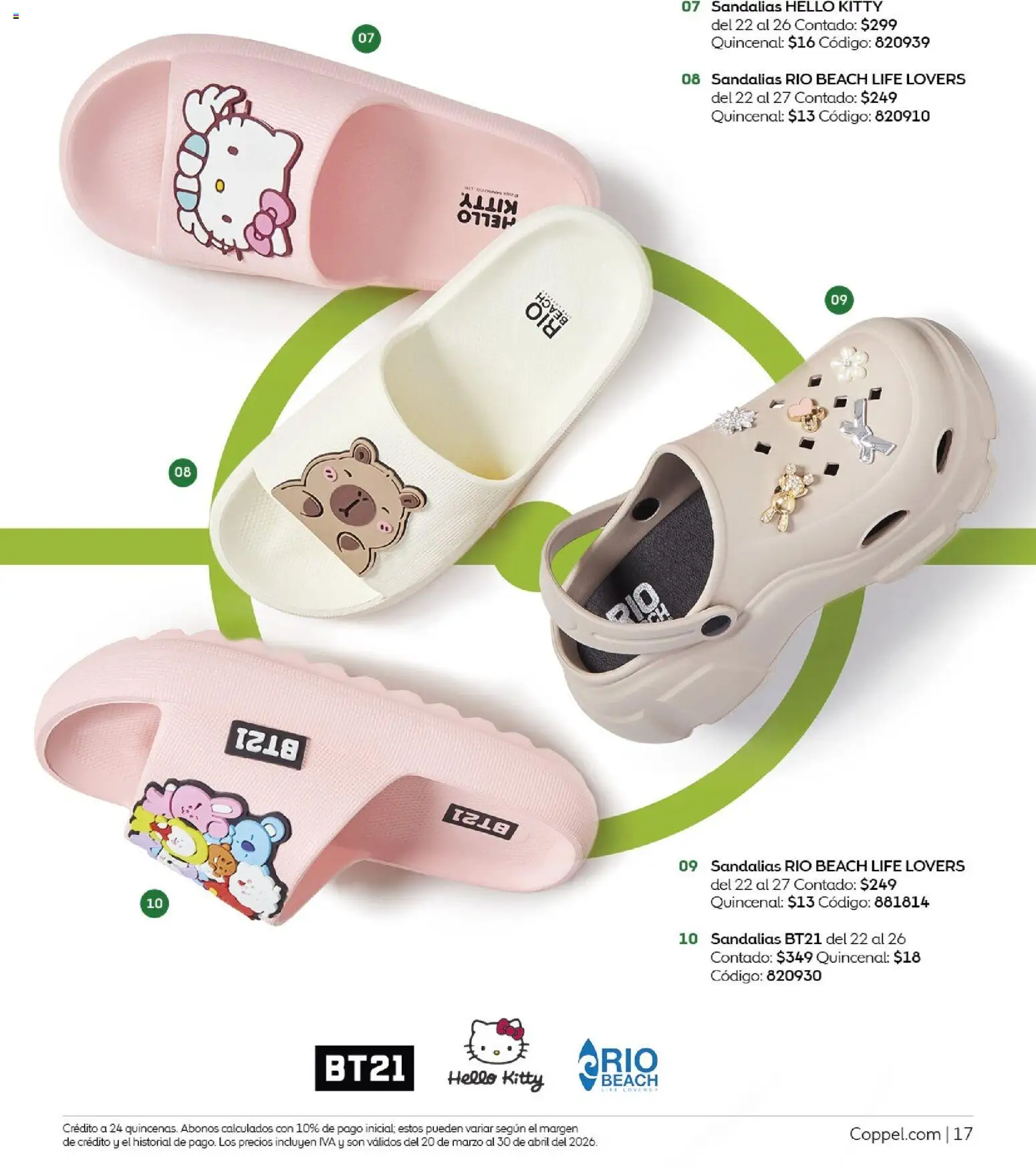 Nuevas ofertas de Coppel válidas en toda la República Mexicana desde el 01.03.2026. ¡Encuentra las mejores ofertas en Coppel catálogo Vacaciones Semana Santa! | Página: 17 | Productos: Sandalias
