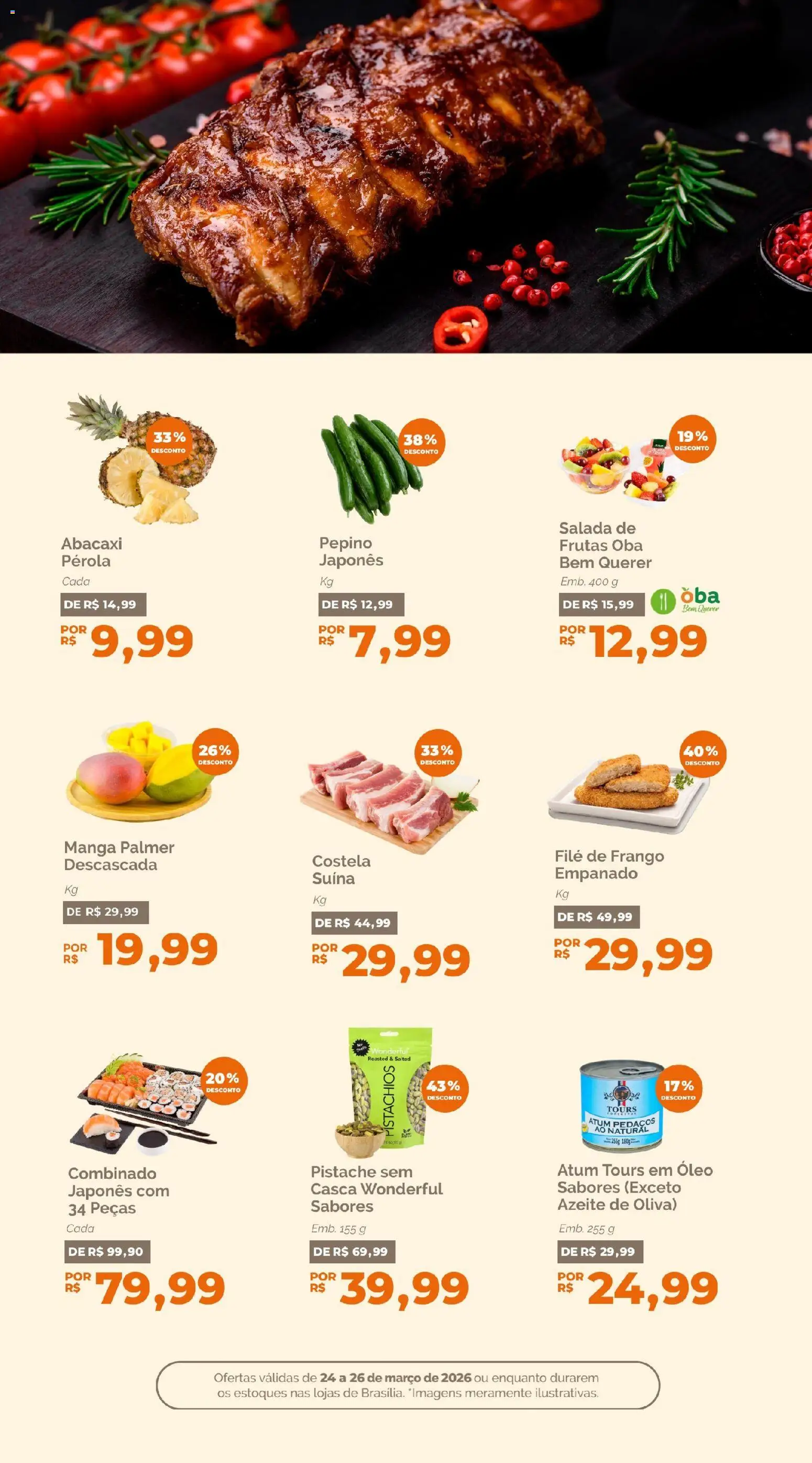 Oba Hortifruti Folheto - válido de 24.03.2026 | Página: 5 | Produtos: Pistache, Filé de frango, Salada, Atum