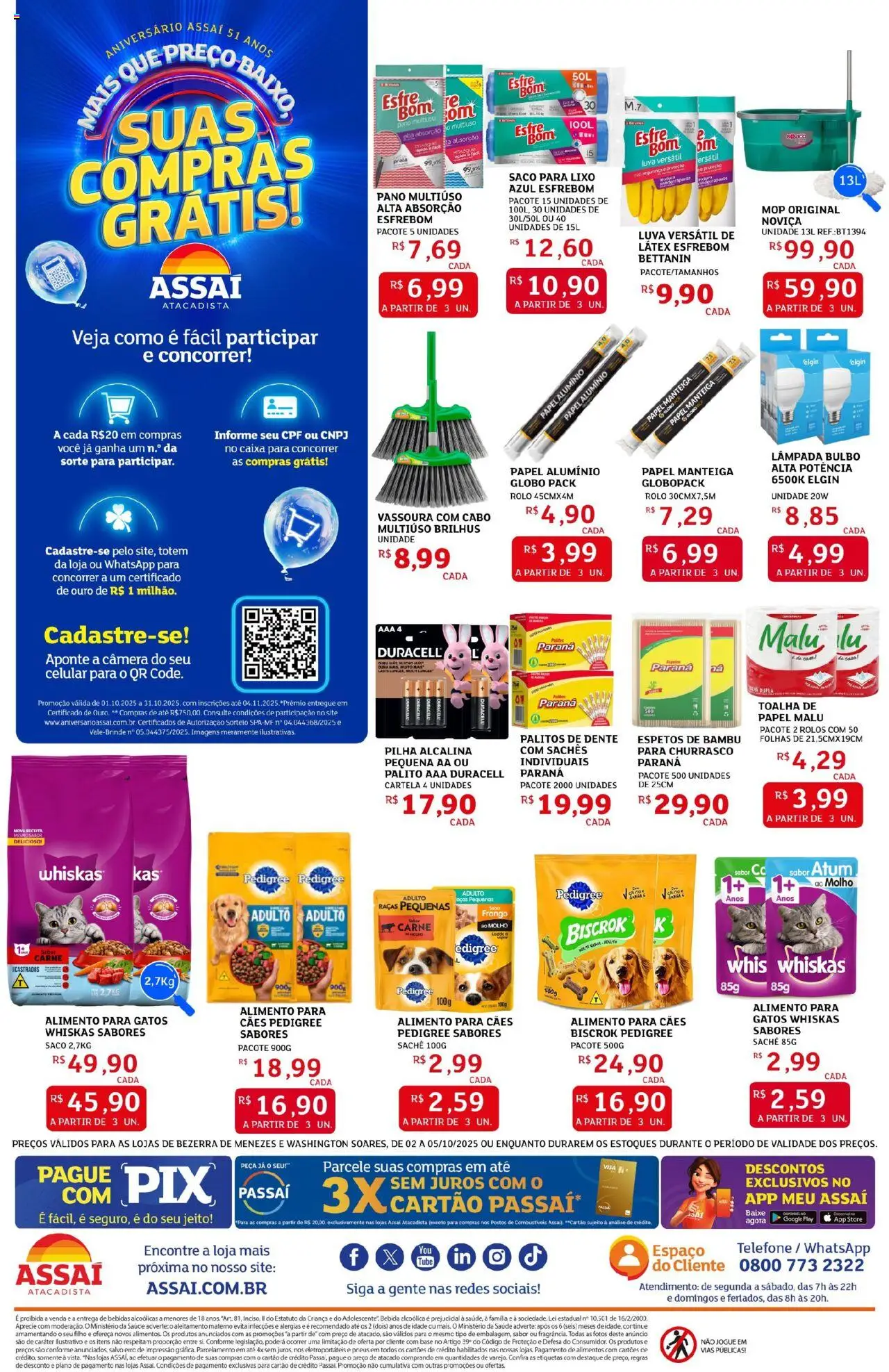 Assaí Atacadista Folheto - válido de 02.10.2025 | Página: 8 | Produtos: Mop, Pneus, Frango, Câmera