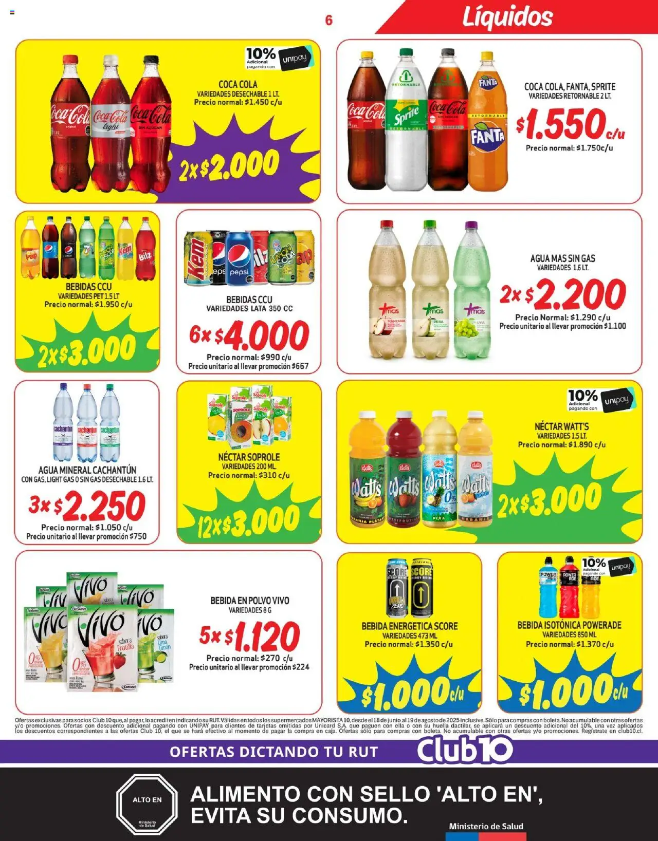 Mayorista 10 Ofertas │ válido desde el 17.08.2025 | Página: 6 | Productos: Lima, Manzana, Agua, Azucar