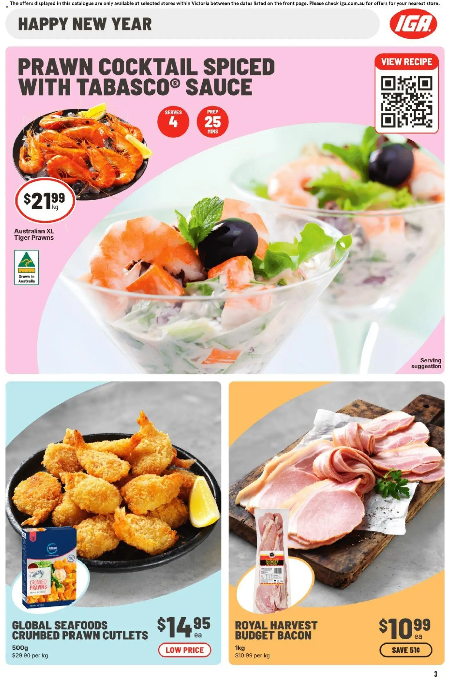 IGA catalogue - valid from 24.12.2025 | Page: 6 | Products: Bacon, Prawns, Sauce