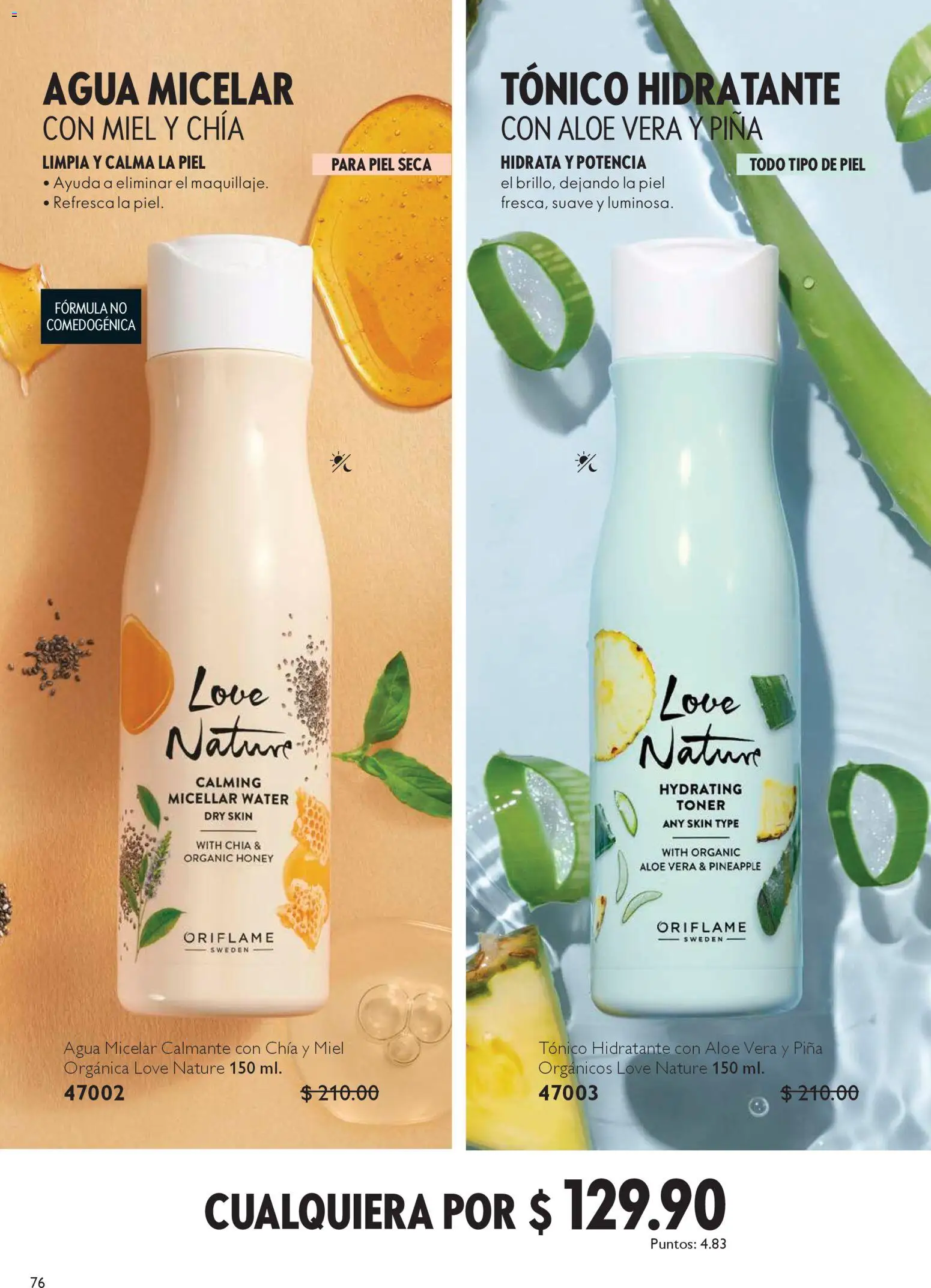 Nuevas ofertas de Oriflame válidas en toda la República Mexicana desde el 06.12.2025. ¡Encuentra las mejores ofertas en Oriflame campaña 12 2025! | Página: 76 | Productos: Agua, Piña, Toner, Agua micelar