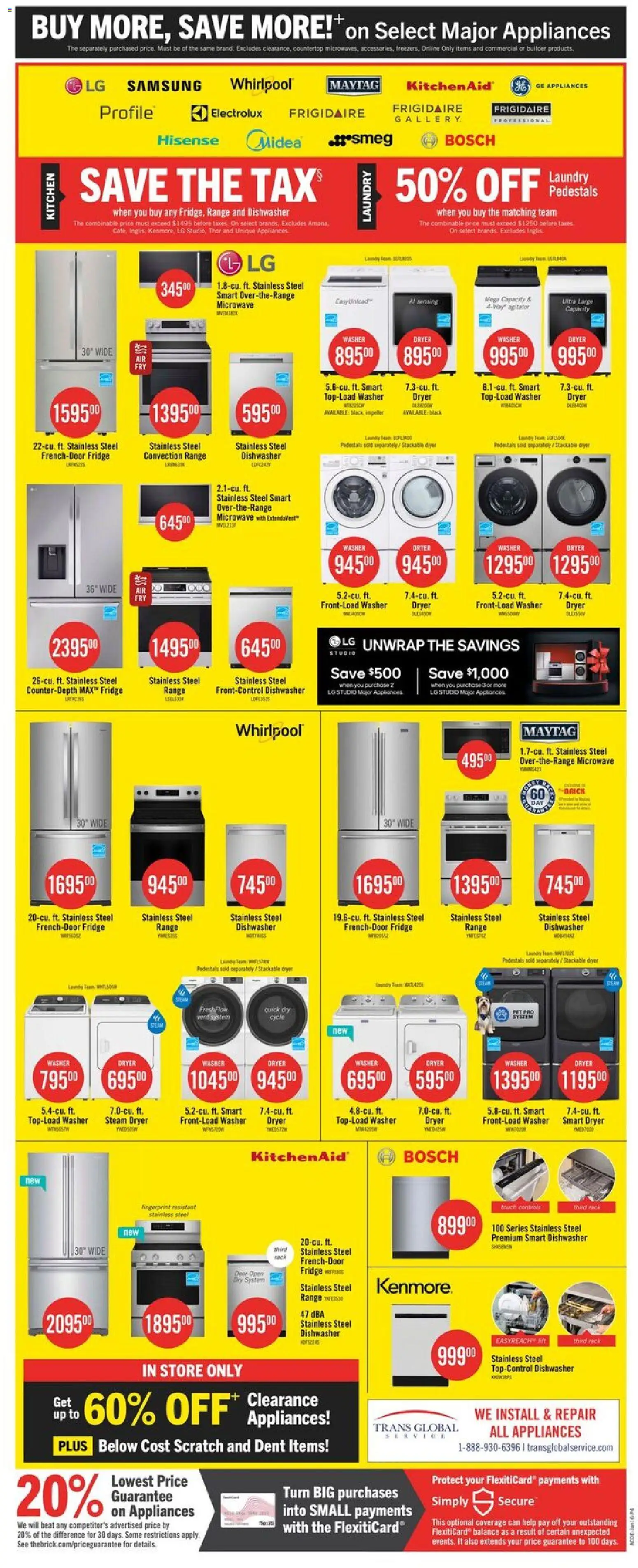 The Brick flyer valid from 13.01.2026 | Page: 14 | Products: Dryer, Dishwasher