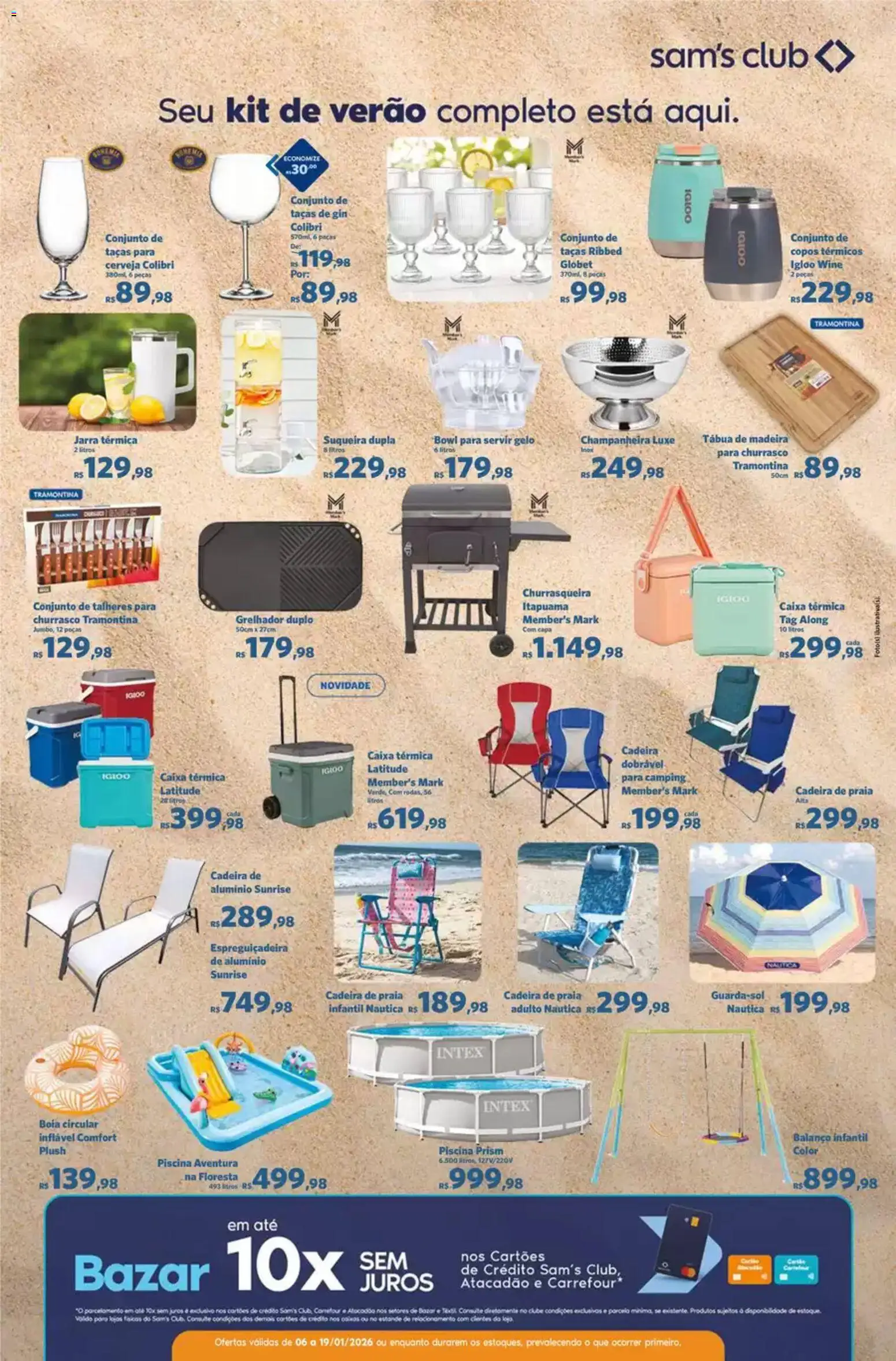 Sam's Club Folheto - válido de 06.01.2026 | Página: 20 | Produtos: Cadeira de praia, Taças, Jarra, Churrasqueira