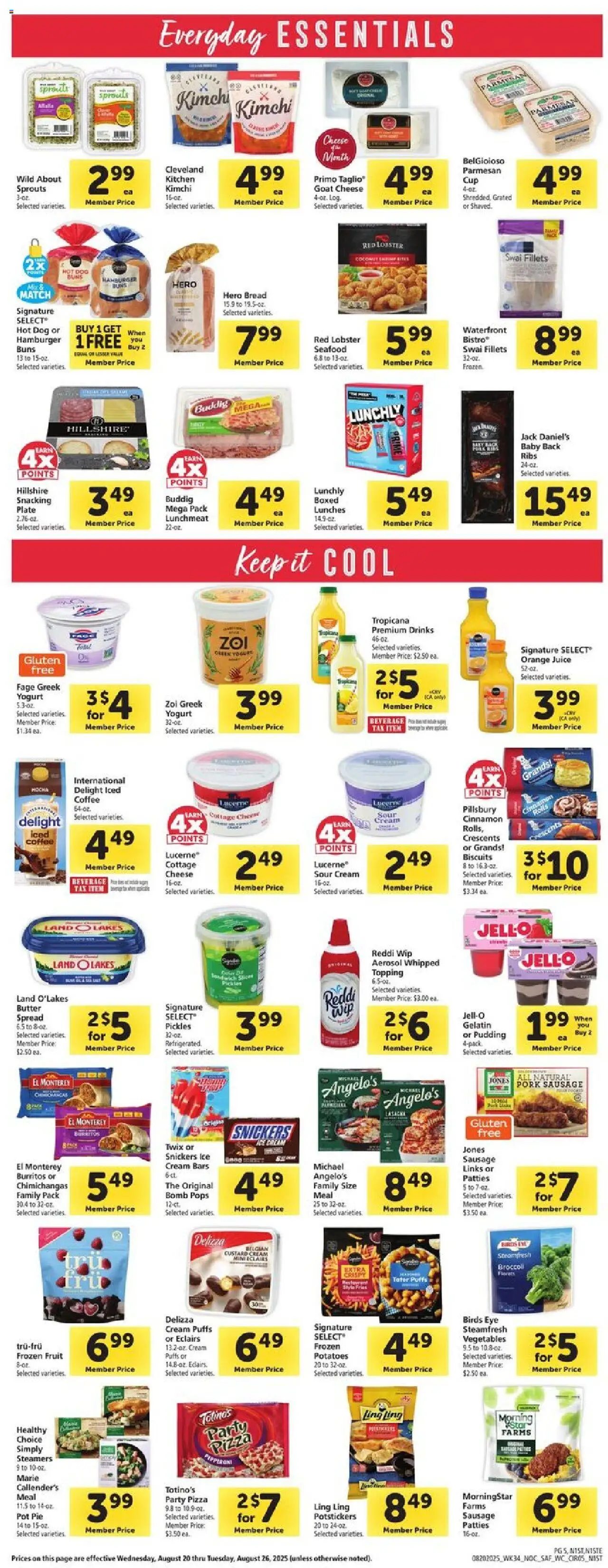 Safeway Weekly Ad - valid from 20.08.2025 | Page: 5 | Products: Eye Cream, Bread, Pork, Seafood