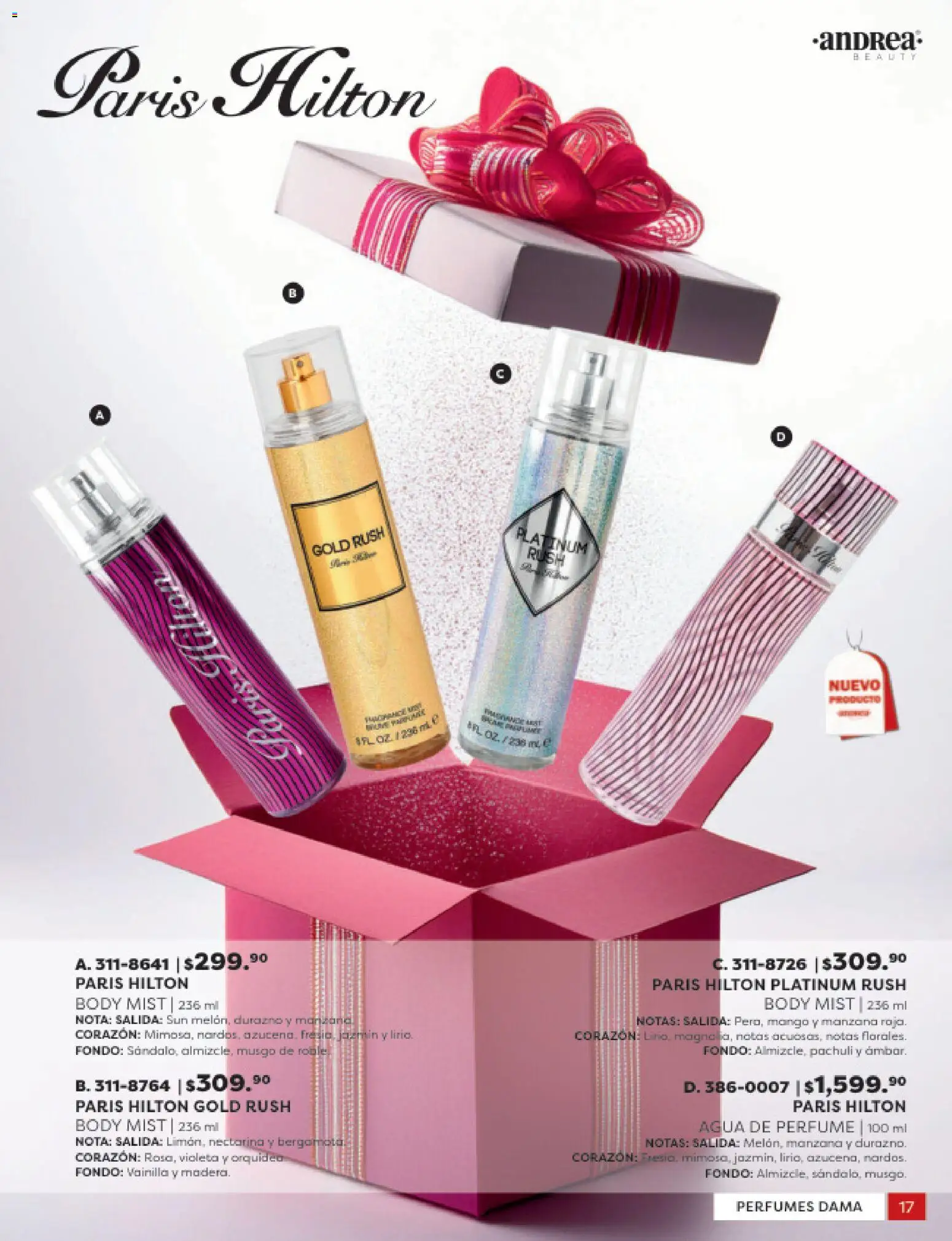 Nuevas ofertas de Andrea válidas en toda la República Mexicana desde el 31.10.2025. ¡Encuentra las mejores ofertas en Andrea catálogo Beauty! | Página: 17 | Productos: Manzana, Mango, Body, Perfume