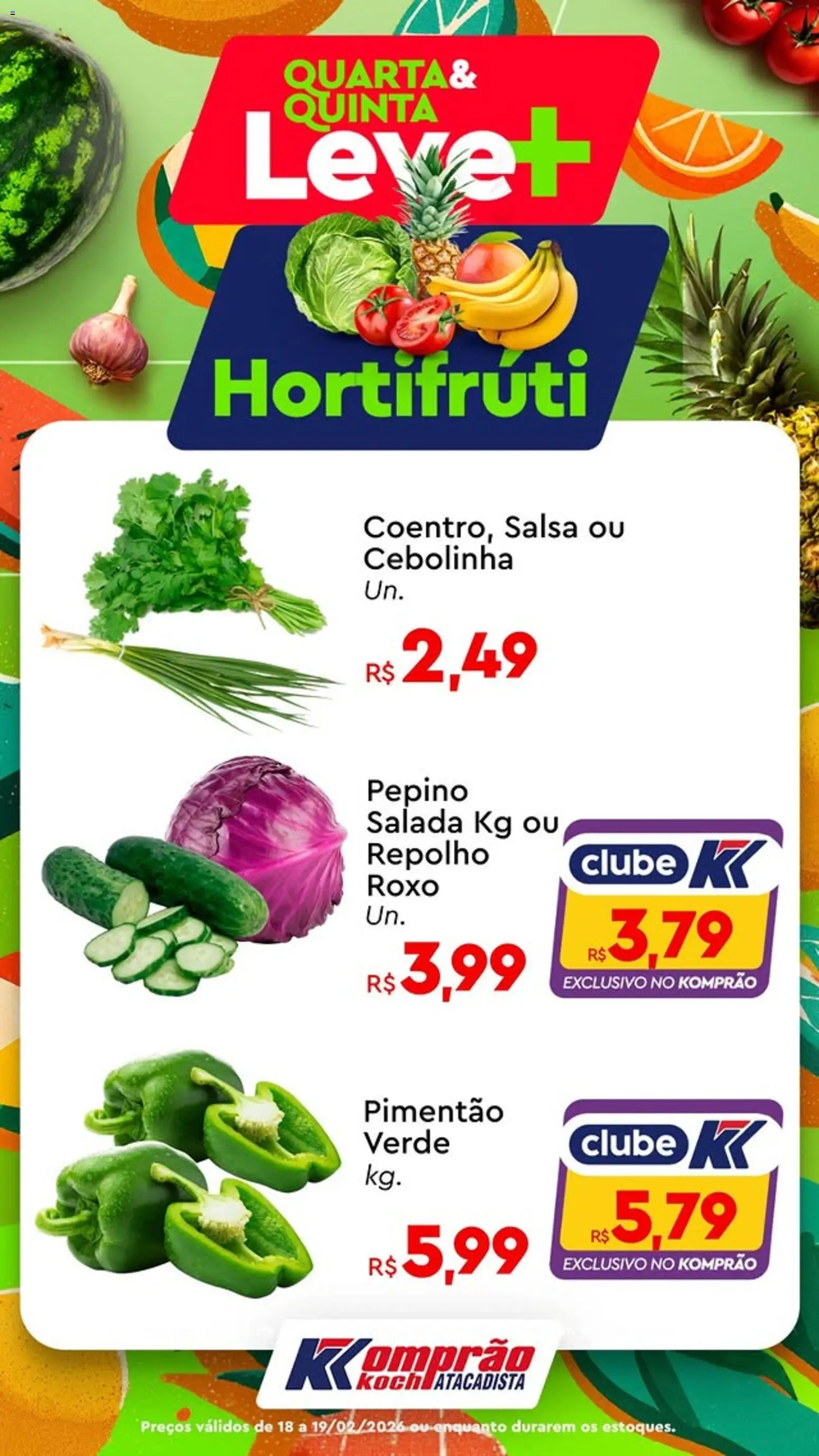 Komprao Atacadista Folheto - válido de 18.02.2026 | Página: 6 | Produtos: Pimentão, Repolho, Salada