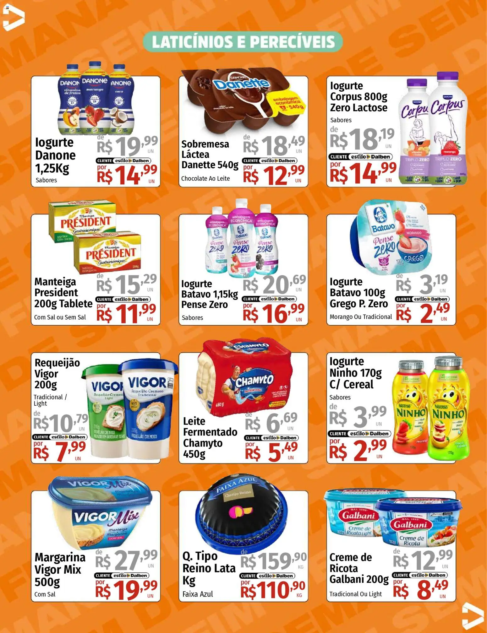 Supermercado Dalben Folheto - válido de 09.01.2026 | Página: 9 | Produtos: Leite, Queijo, Requeijão, Margarina