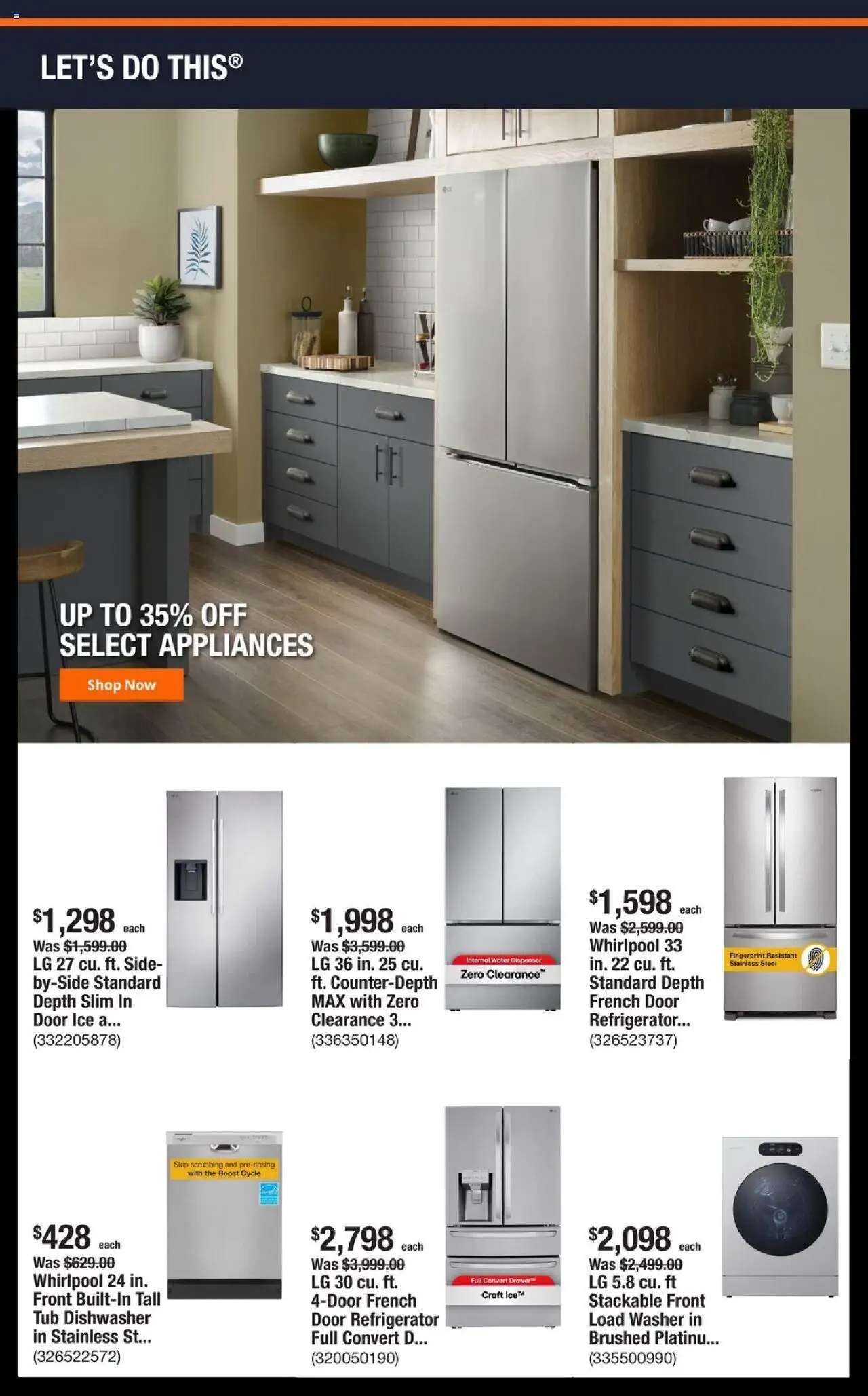Home Depot Shop Pro Ad - FL - valid from 08.09.2025 | Page: 3 | Products: Water, Washer, Refrigerator, Dishwasher