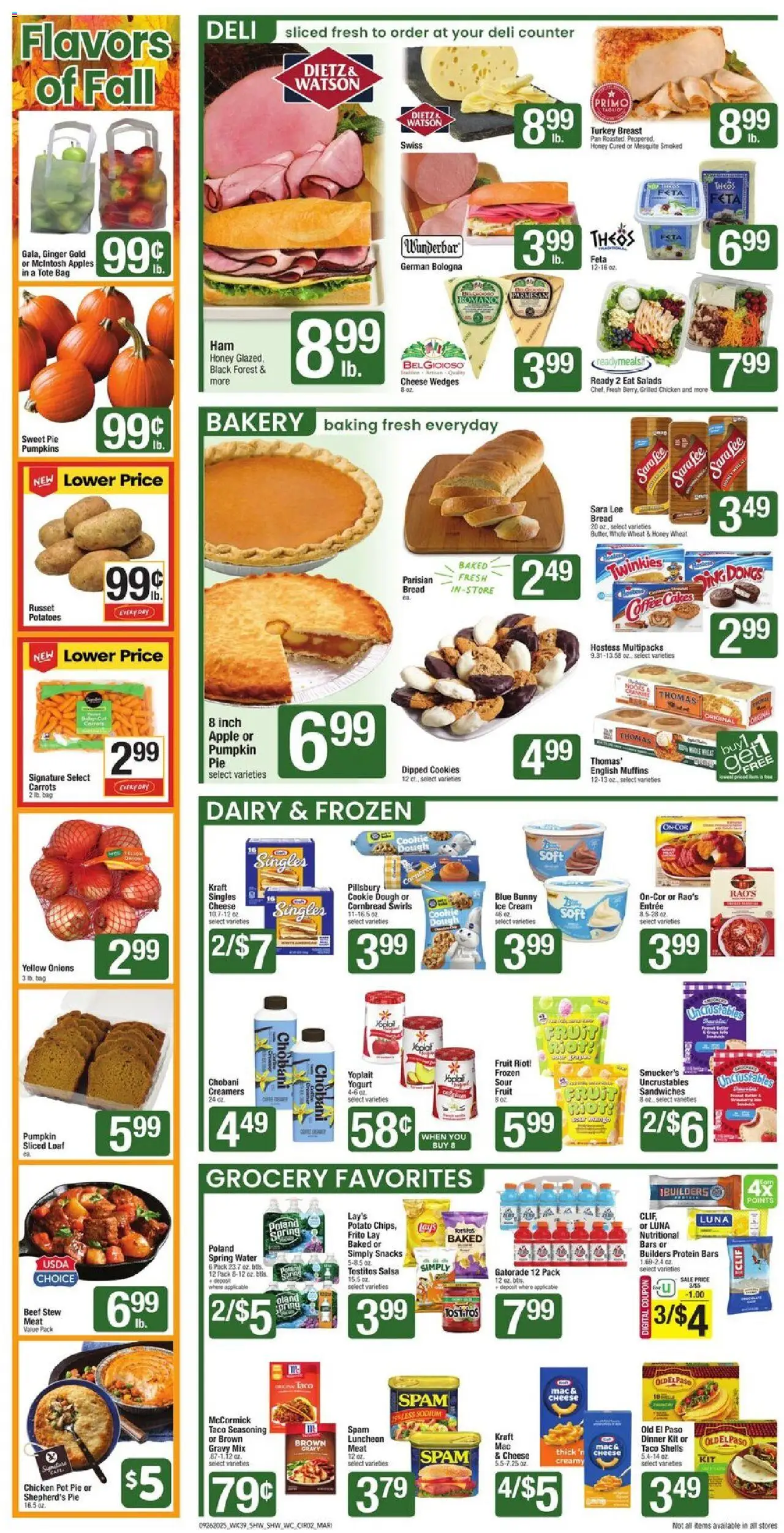 Shaw's Weekly Ad - RI - valid from 26.09.2025 | Page: 2 | Products: Pan, Yogurt, Potatoes, Water