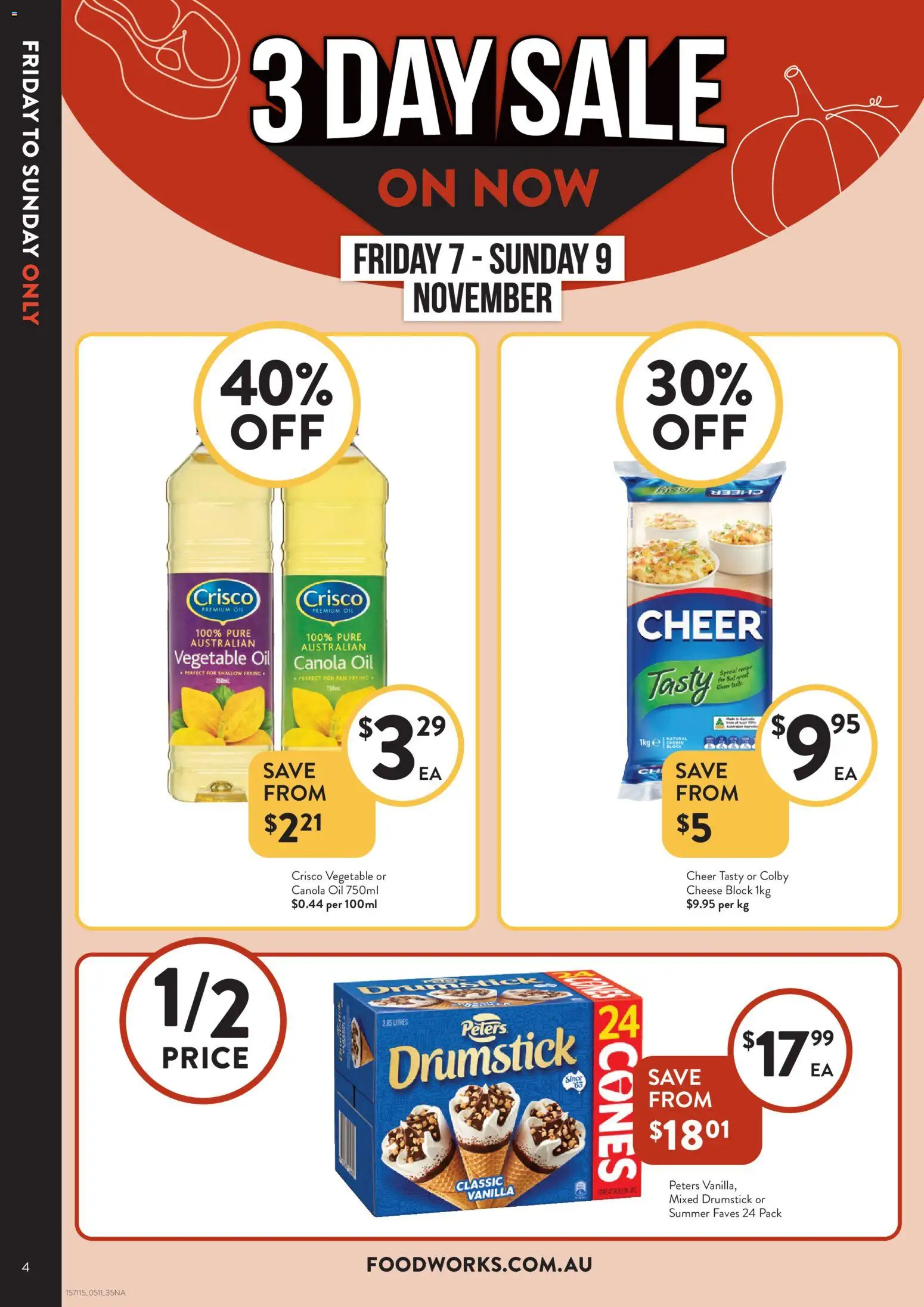 Foodworks catalogue - valid from 05.11.2025 | Page: 4 | Products: Cheese, Oil