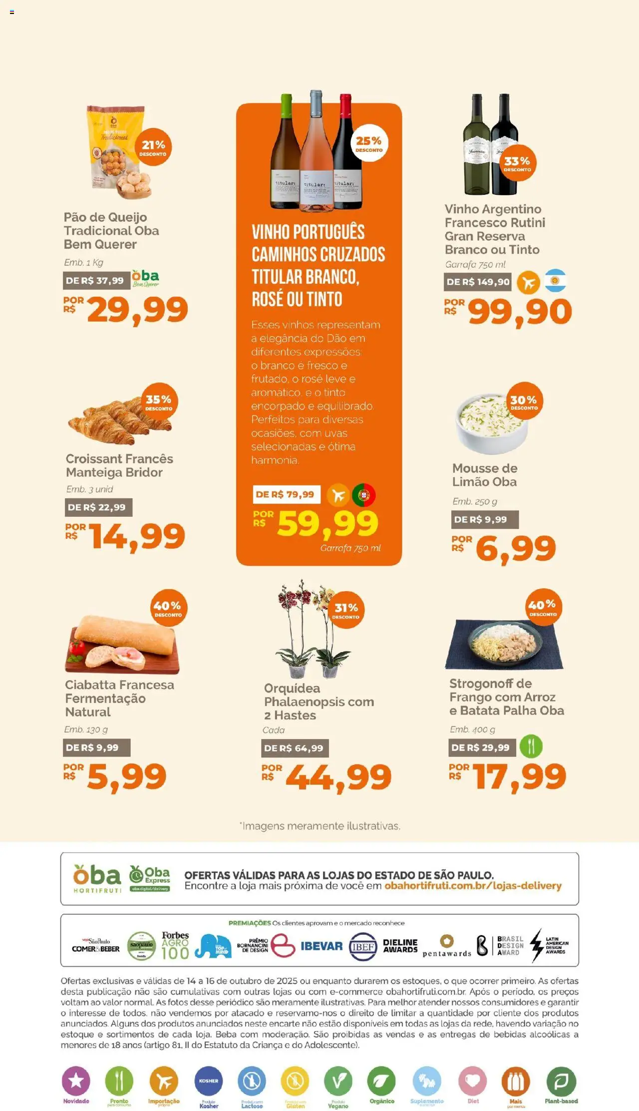 Oba Hortifruti Folheto - válido de 14.10.2025 | Página: 6 | Produtos: Vinho, Arroz, Uvas, Batata palha