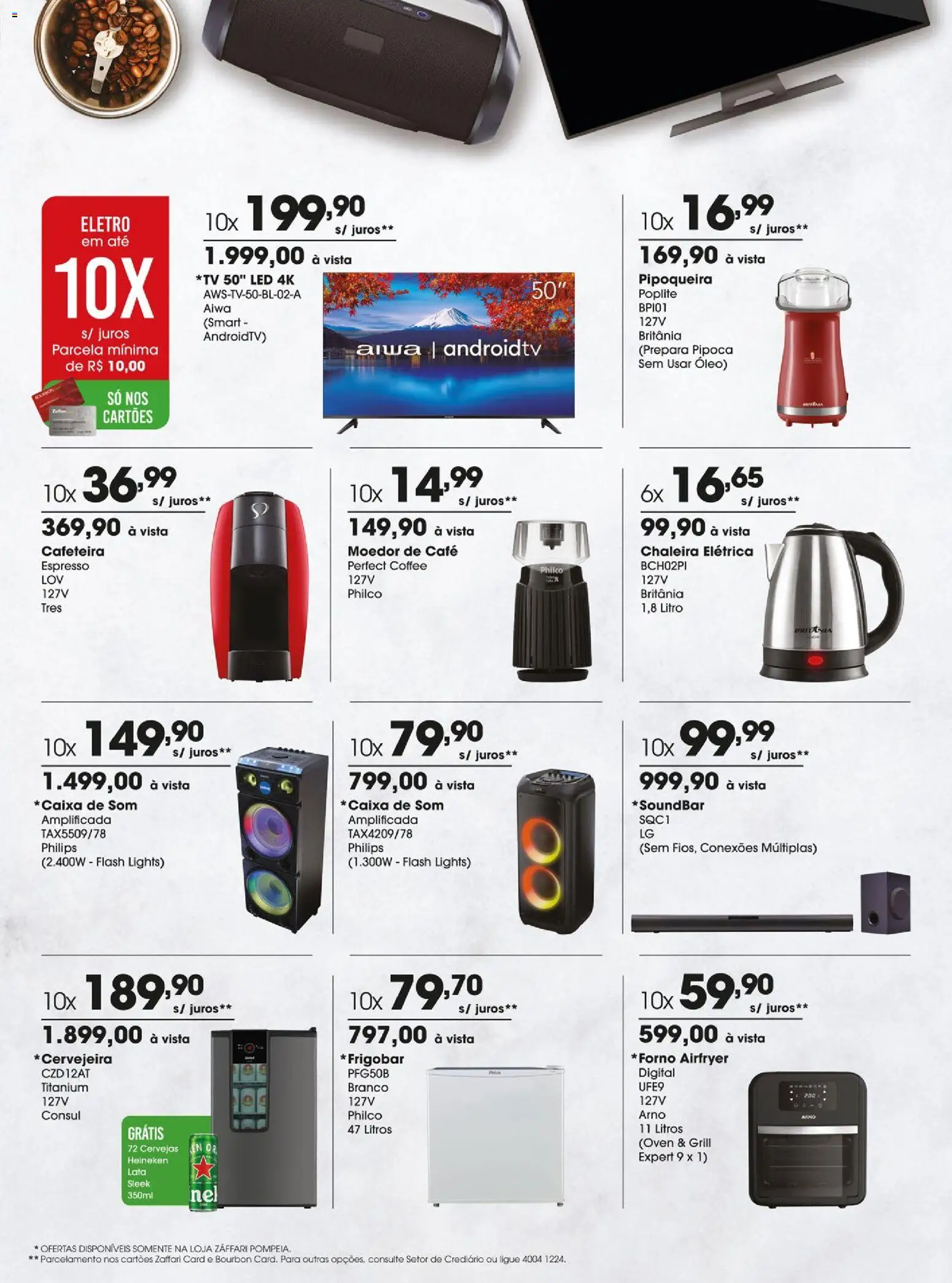 Zaffari Folheto - válido de 02.04.2026 | Página: 9 | Produtos: Frigobar, Pipoqueira, Heineken, Pipoca