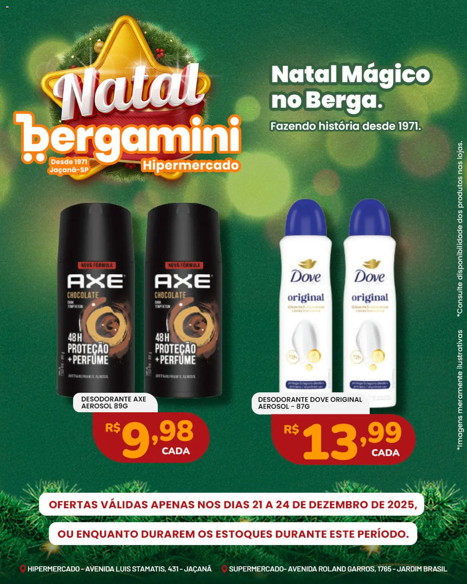 Supermercado Bergamini Folheto - válido de 21.12.2025 | Página: 24 | Produtos: Perfume, Desodorante, Chocolate, Dove