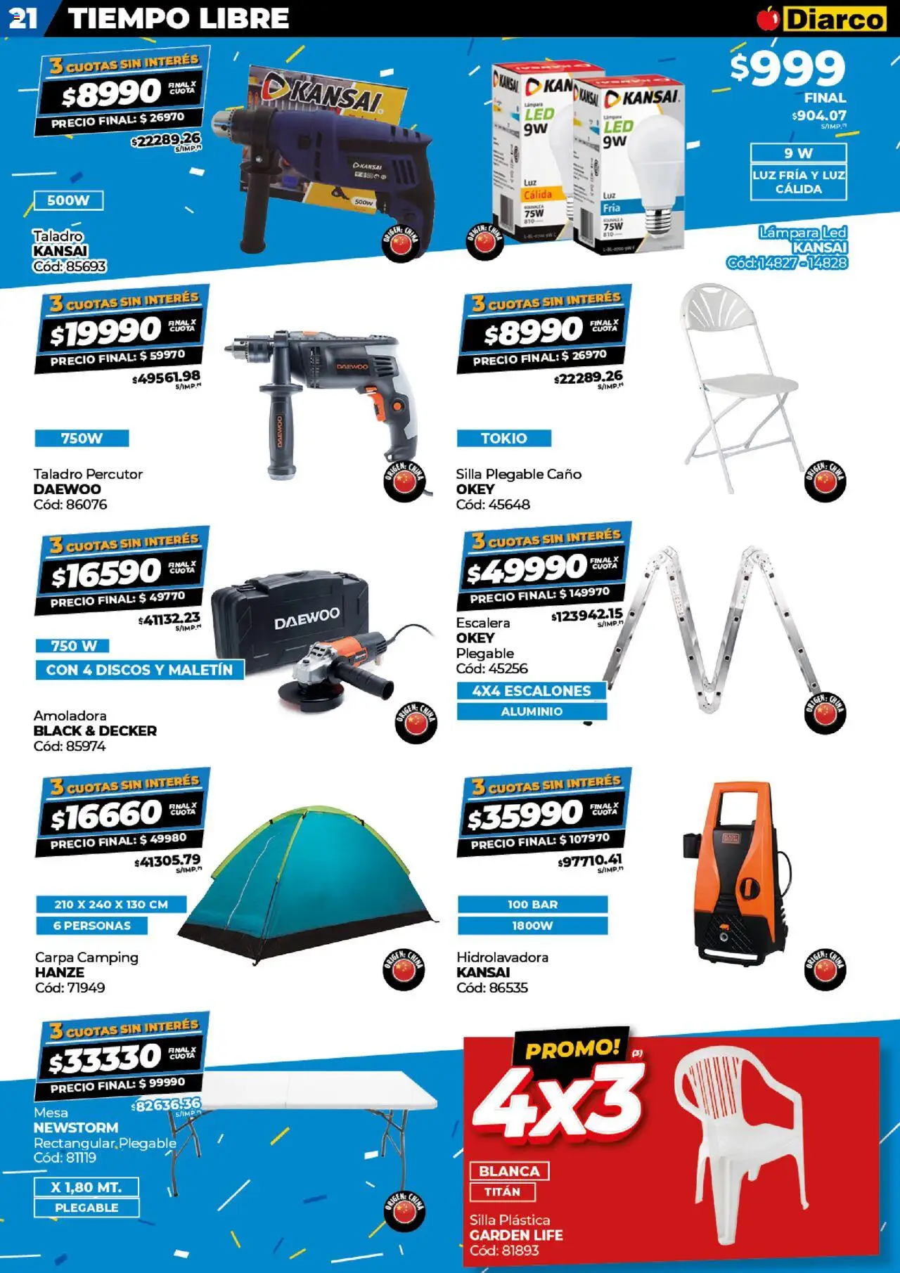 Diarco ofertas │ válido desde el 18.08.2025 | Página: 21 | Productos: Escalera, Amoladora, Mesa, Maletin