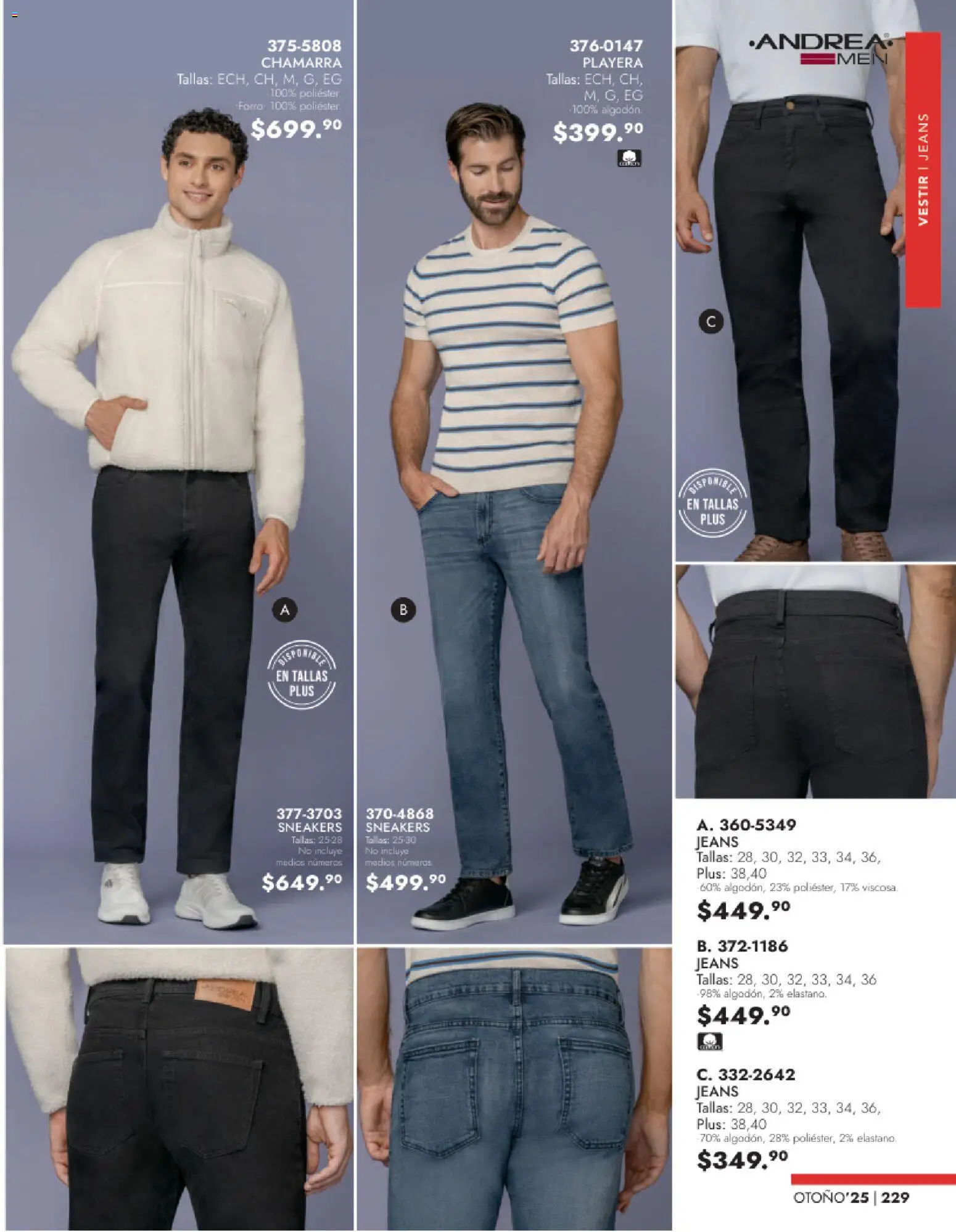 Nuevas ofertas de Andrea válidas en toda la República Mexicana desde el 26.11.2025. ¡Encuentra las mejores ofertas en Andrea catálogo Vestir Caballero otoño! | Página: 67 | Productos: Chamarra, Playera