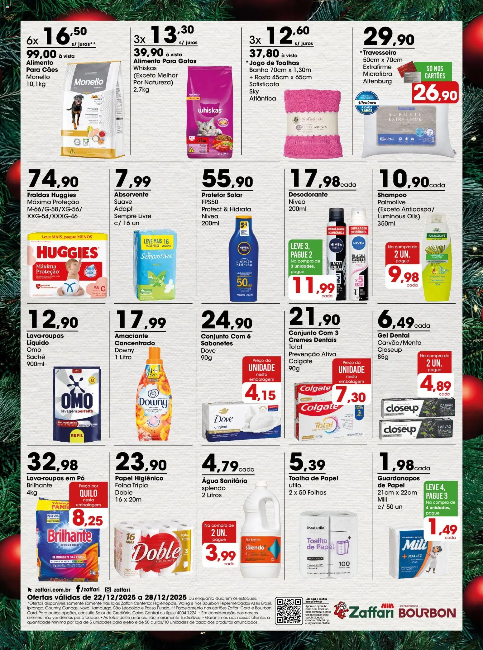 Zaffari Folheto - válido de 22.12.2025 | Página: 4 | Produtos: Pó, Fraldas, Papel higiênico, Amaciante