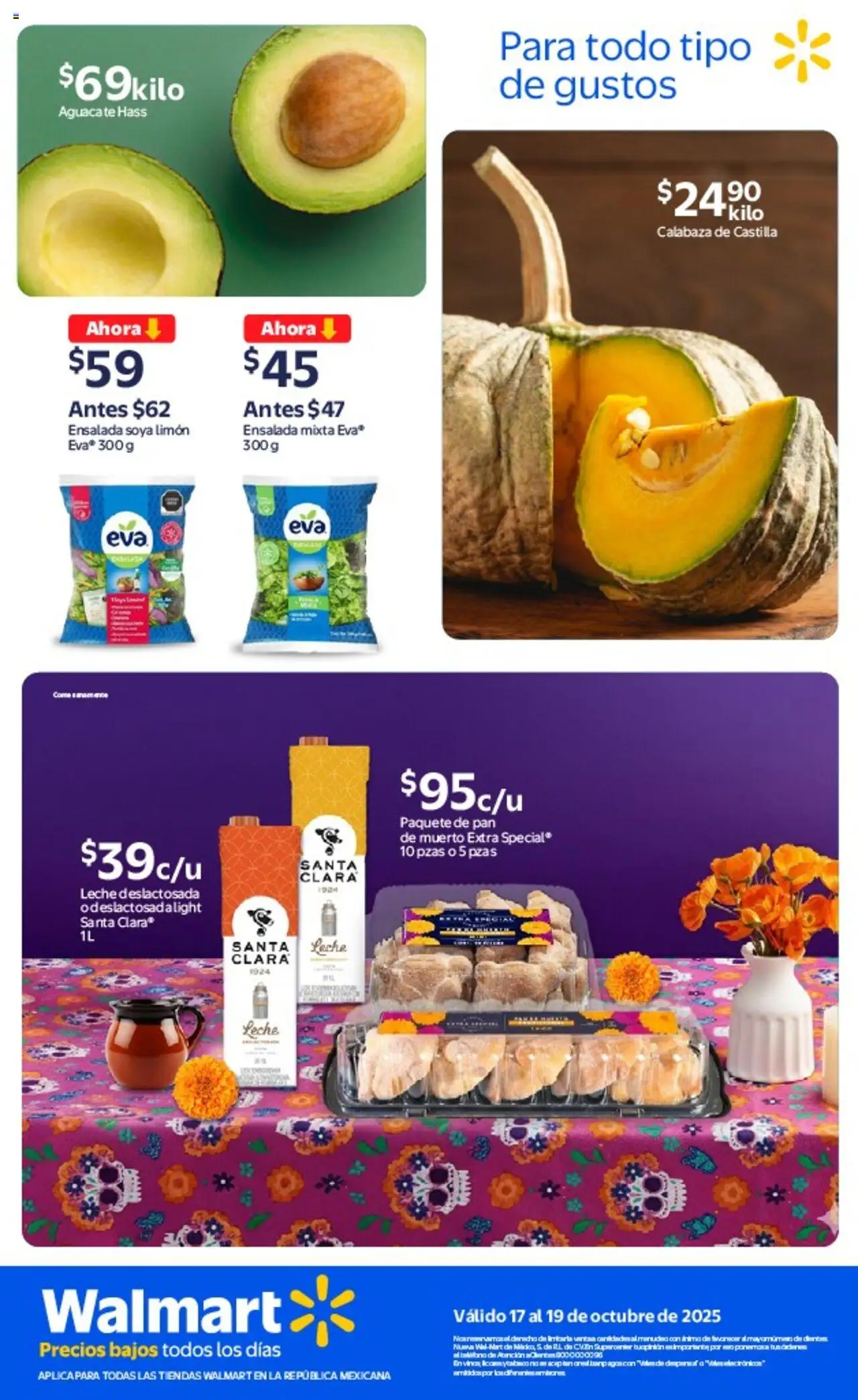 Nuevas ofertas de Walmart válidas en toda la República Mexicana desde el 17.10.2025. ¡Encuentra las mejores ofertas en Walmart folleto Ofertas! | Página: 3 | Productos: Limón, Leche, Pan, Ensalada