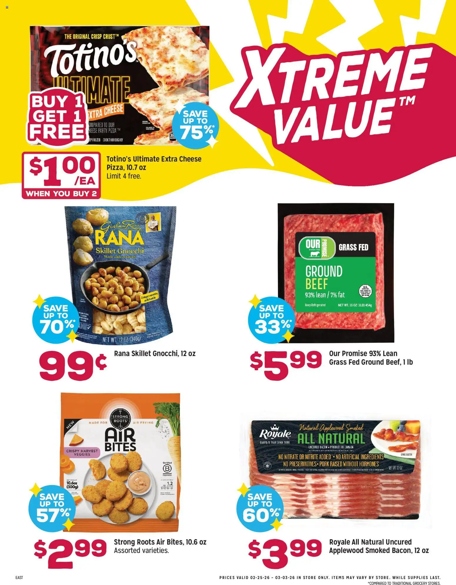 Grocery Outlet Weekly Ad - PA - valid from 25.02.2026 | Page: 3 | Products: Skillet, Cheese, Pizza, Beef