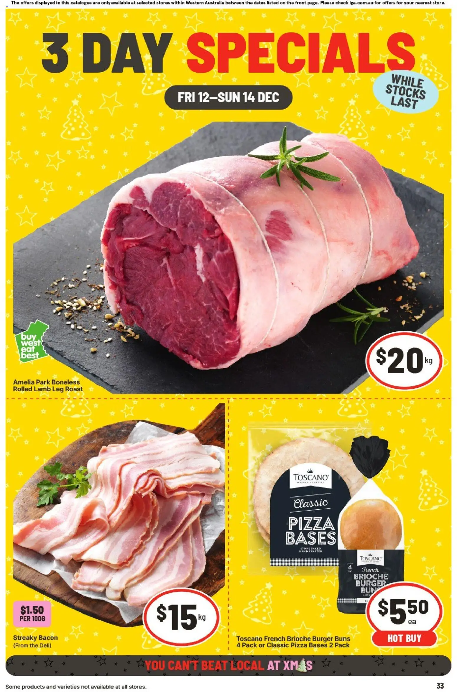IGA catalogue - valid from 12.12.2025 | Page: 1 | Products: Bacon, Pizza, Lamb
