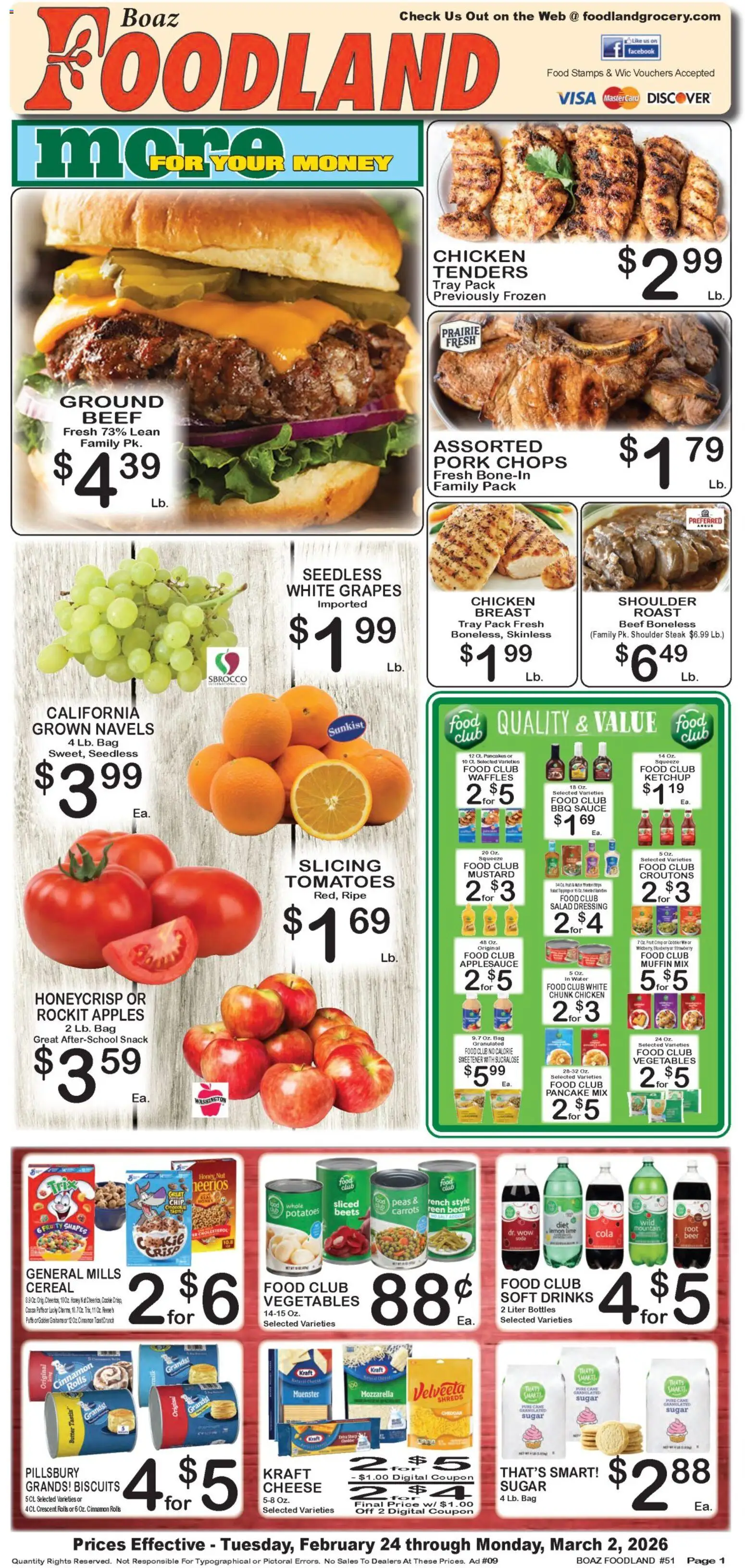 Foodland Weekly Ad - valid from 24.02.2026 | Page: 1 | Products: Butter, Tomatoes, Lemon, Bag