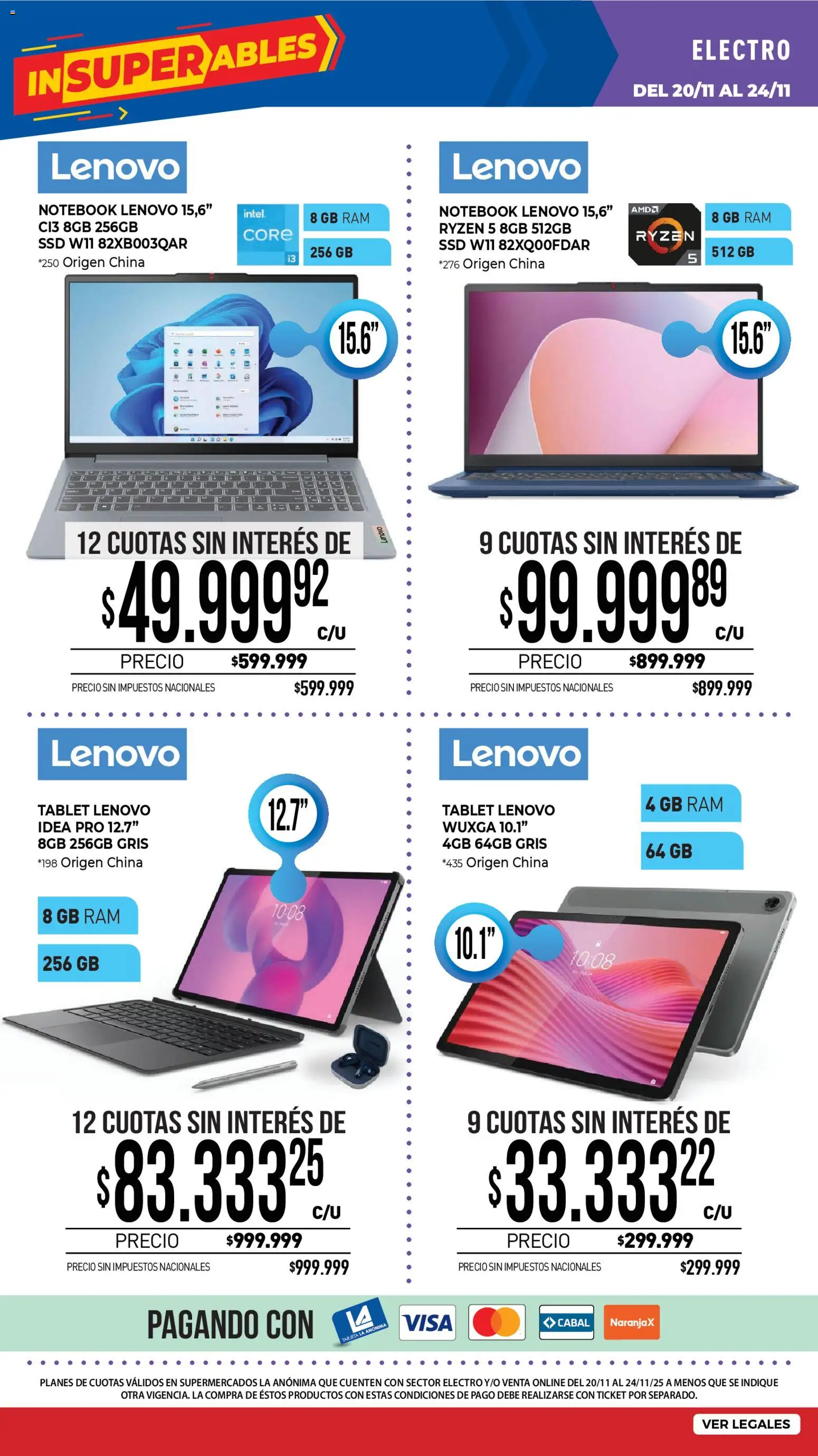 La Anonima catálogo │ válido desde el 20.11.2025 | Página: 35 | Productos: Tablet, Notebook