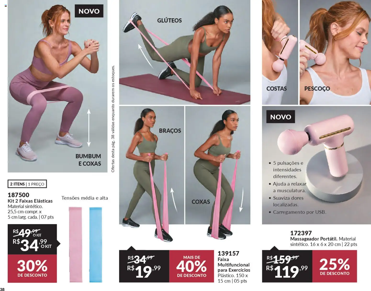 Avon Folheto - válido de 19.12.2025 | Página: 38 | Produtos: Multifuncional, Faixas elásticas, Massageador