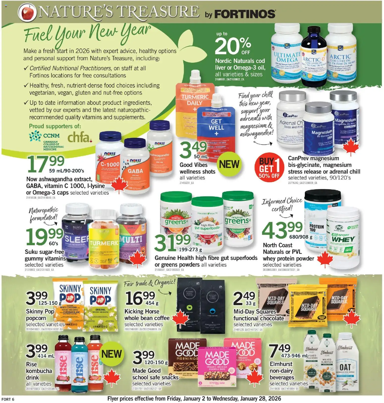 Fortinos flyer valid from 01.01.2026 | Page: 7 | Products: Powder, Oil, Coffee, Chocolate