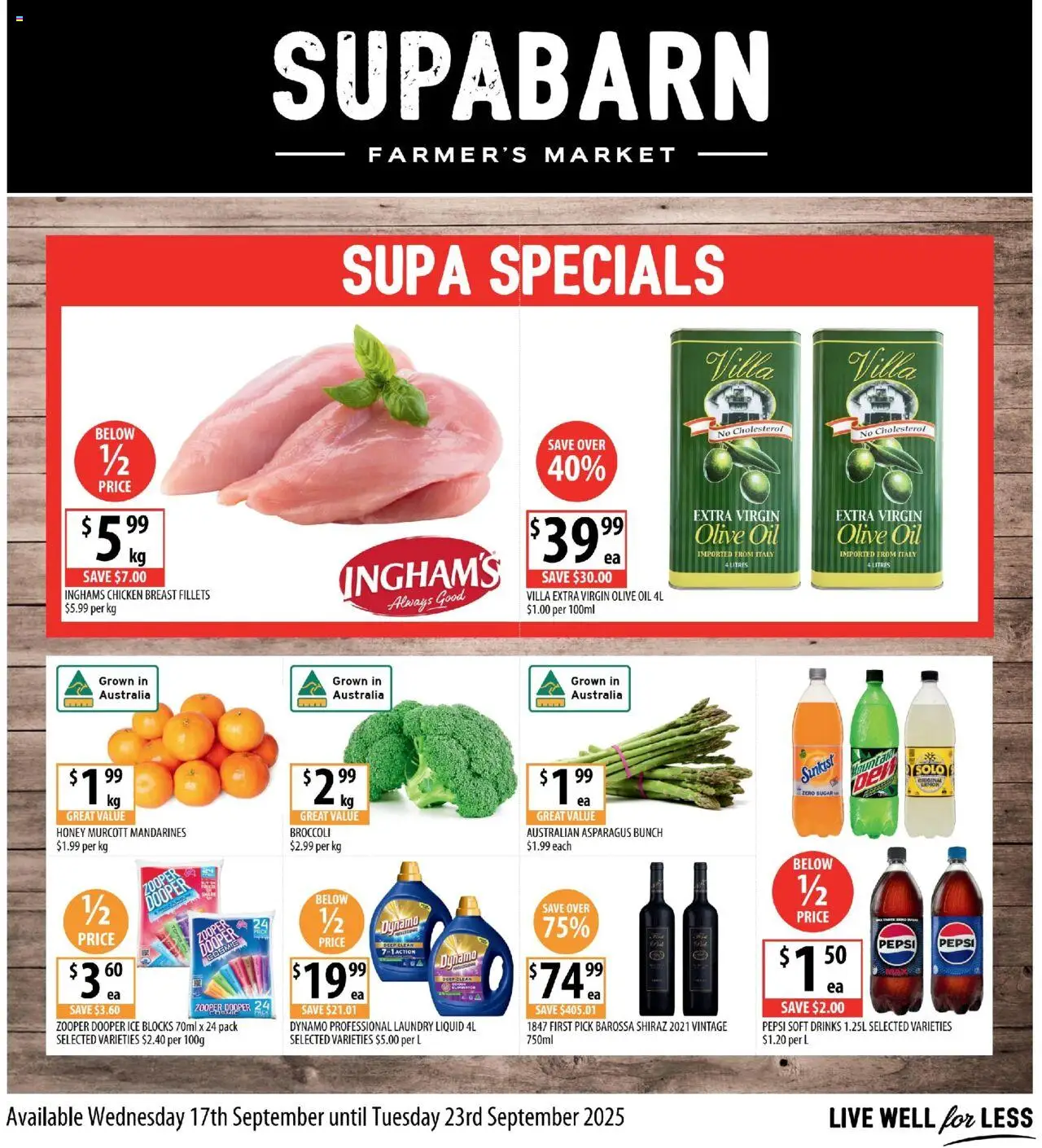 Supabarn catalogue - valid from 17.09.2025 | Page: 1 | Products: Chicken, Pepsi, Sugar, Soft drinks