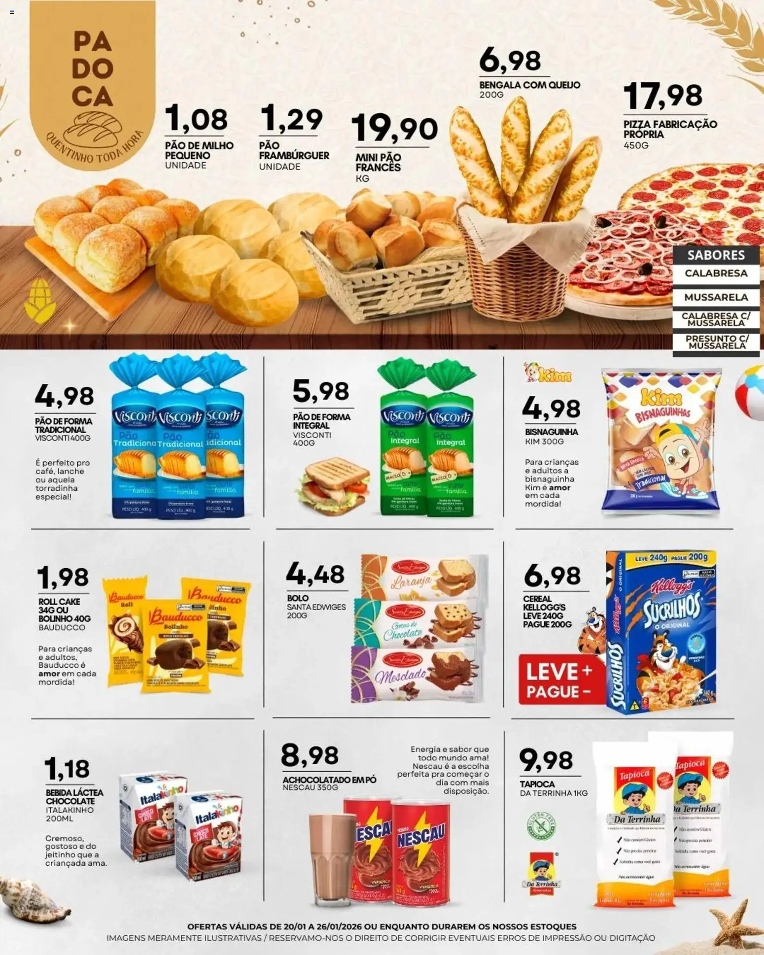Mercadão Atacadista Folheto - válido de 20.01.2026 | Página: 9 | Produtos: Pó, Achocolatado, Bolo, Mussarela