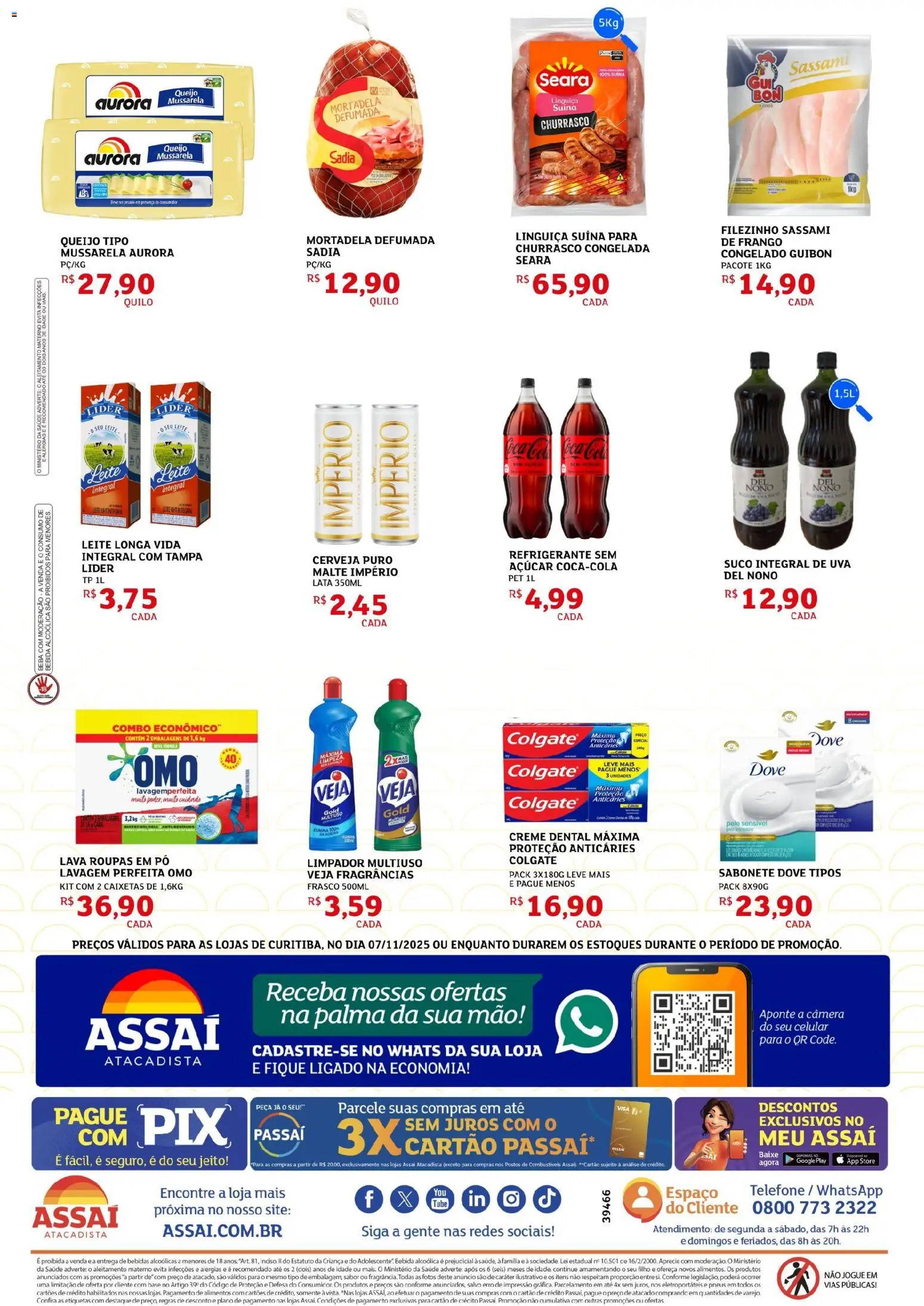 Assaí Atacadista Folheto - válido de 07.11.2025 | Página: 2 | Produtos: Pó, Queijo, Cerveja, Creme