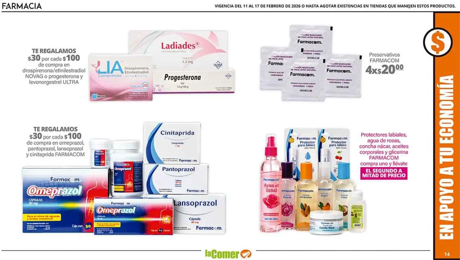 Nuevas ofertas de La Comer válidas en toda la República Mexicana desde el 11.02.2026. ¡Encuentra las mejores ofertas en La Comer folleto! | Página: 14 | Productos: Agua, Preservativos, Té