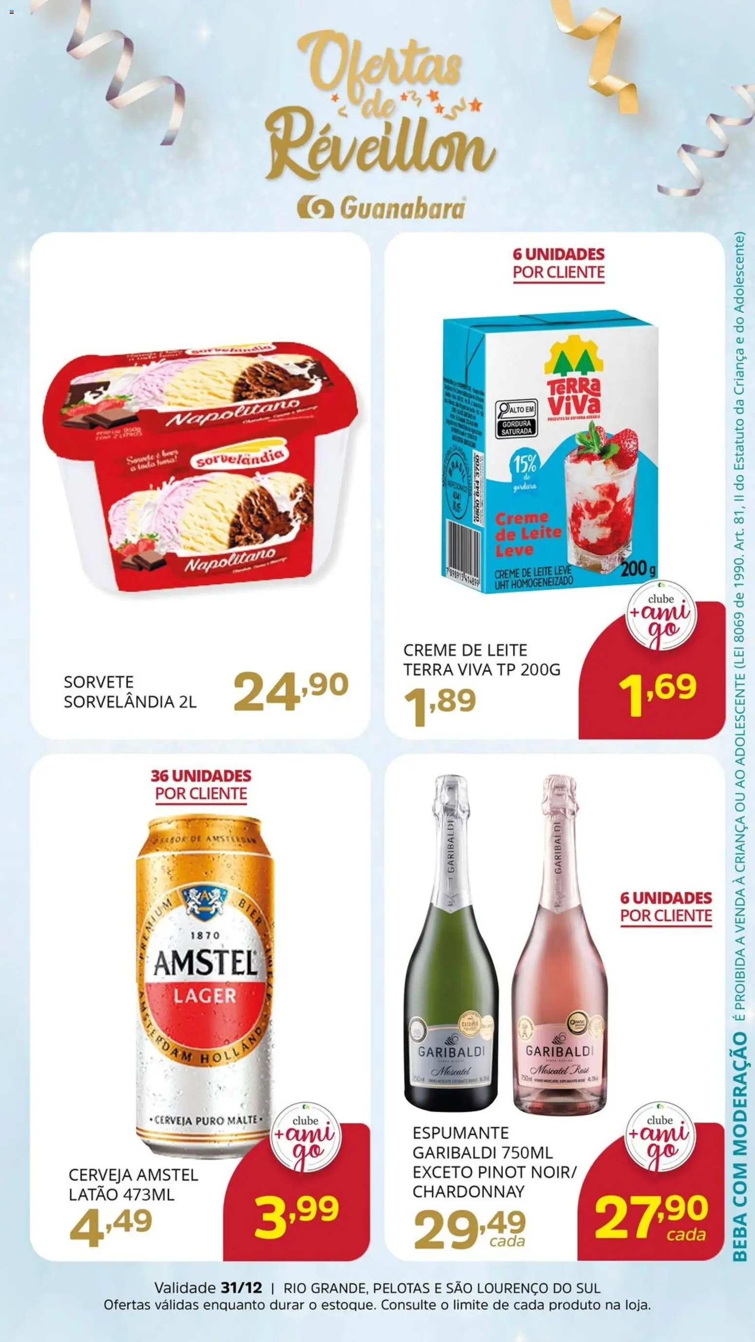 Supermercado Guanabara Folheto - válido de 31.12.2025 | Página: 1 | Produtos: Espumante, Leite, Cerveja, Creme