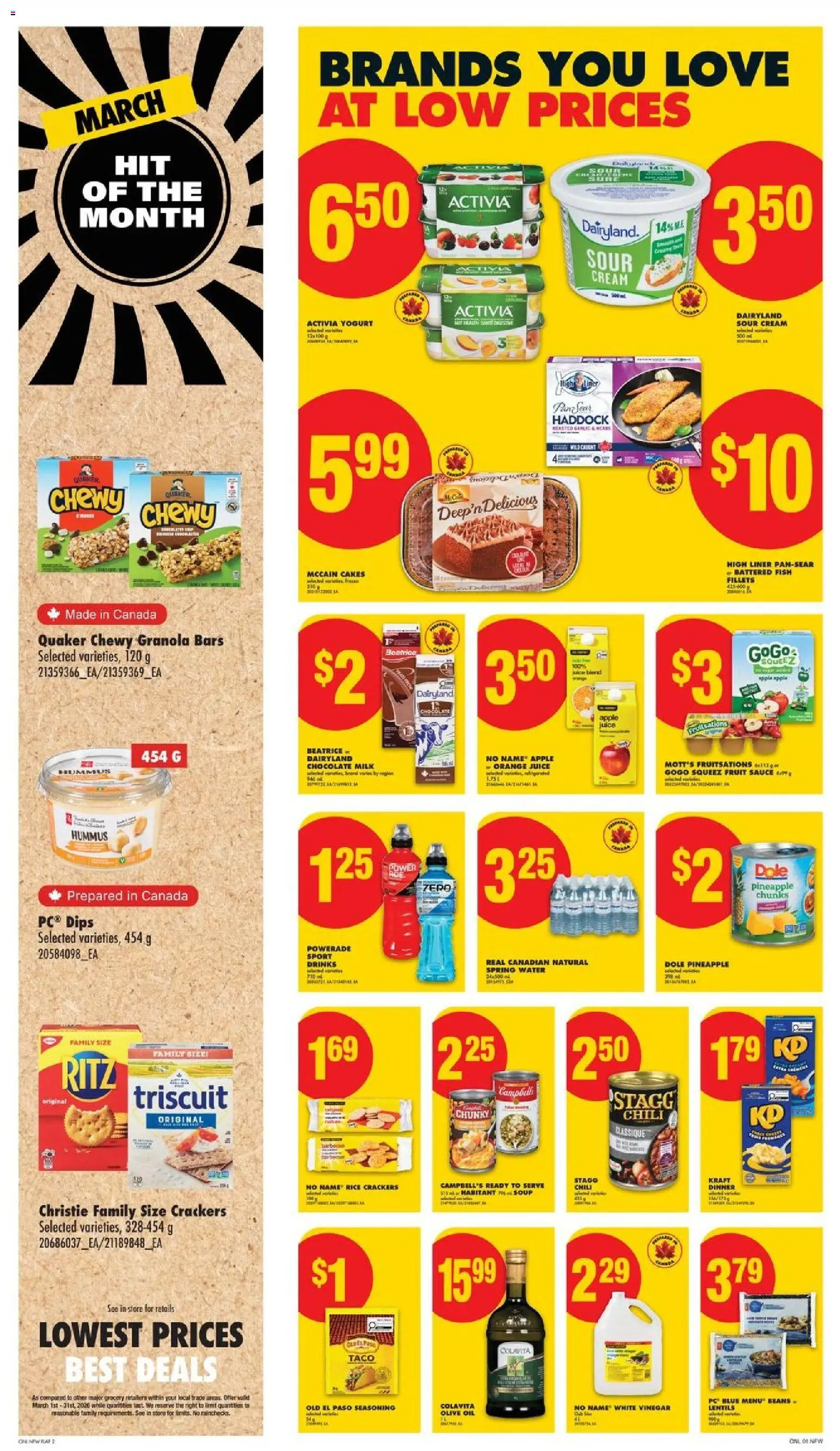 No Frills flyer valid from 12.03.2026 | Page: 5 | Products: Sour cream, PC, Yogurt, Chocolate