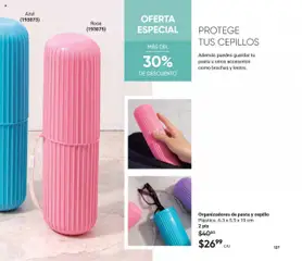 Nuevas ofertas de AVON válidas en toda la República Mexicana desde el 09.08.2025. ¡Encuentra las mejores ofertas en Organizadores de pasta y cepillo, Plástico. 6.3 x 5.5 x 19 cm 2 pts! | Página: 206